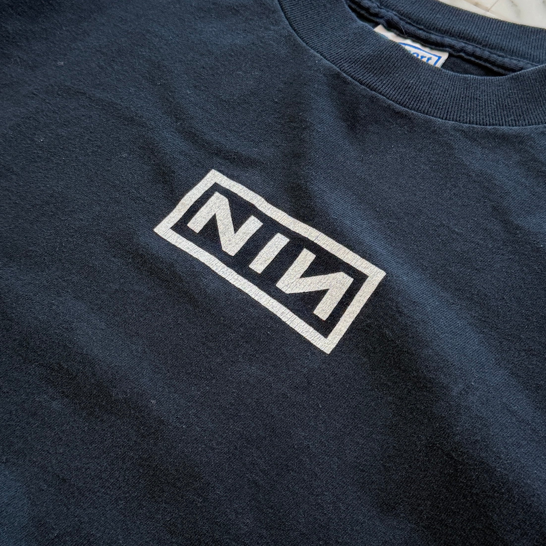 Vintage 90's NINE INCH NAILS " Box Logo " All Sport S/S Tee Size XL ヴィンテージ 90's ナインインチネイルズ "ボックスロゴ" オールスポーツ社製 Tシャツ サイズM