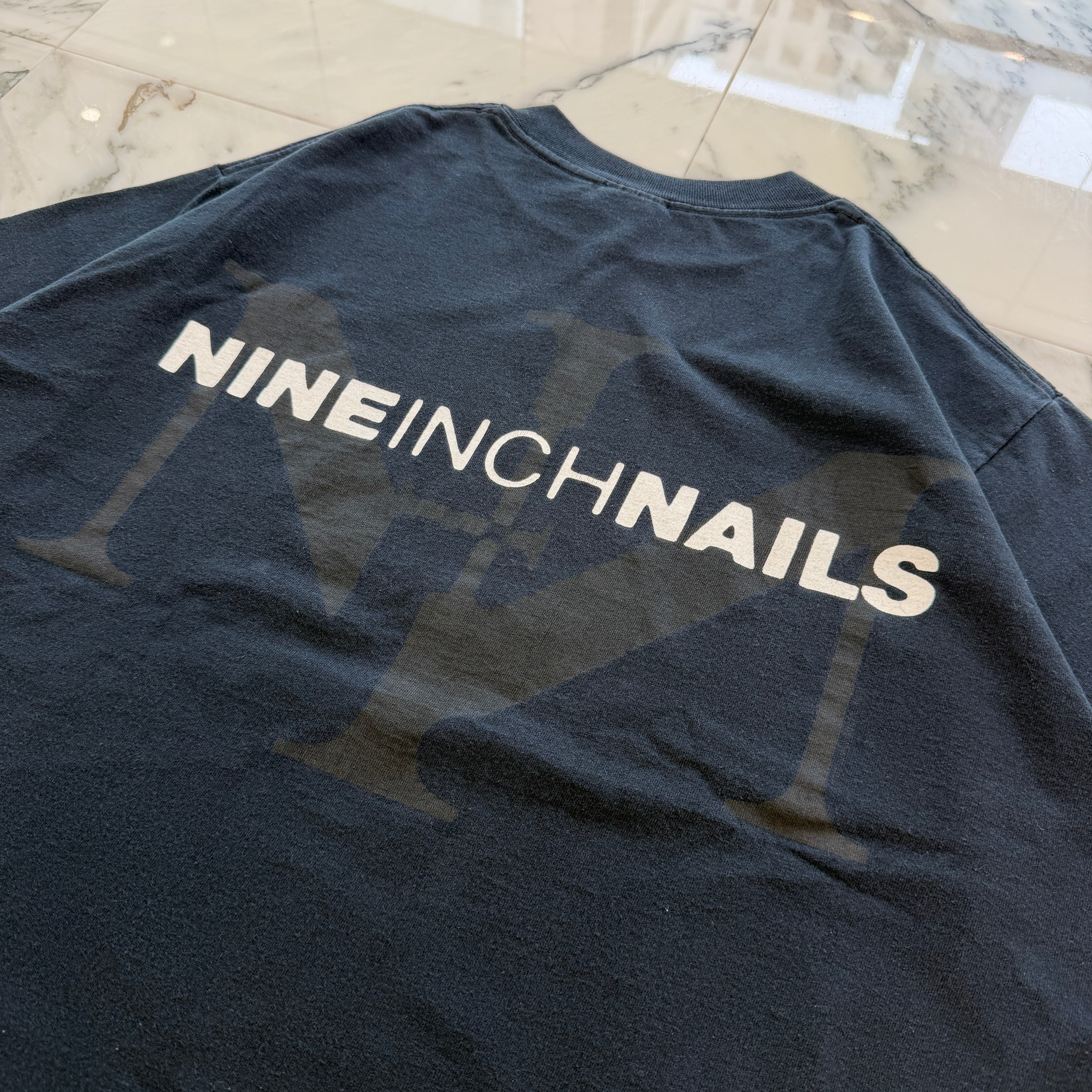 Vintage 90's NINE INCH NAILS " Box Logo " All Sport S/S Tee Size XL ヴィンテージ 90's ナインインチネイルズ "ボックスロゴ" オールスポーツ社製 Tシャツ サイズM