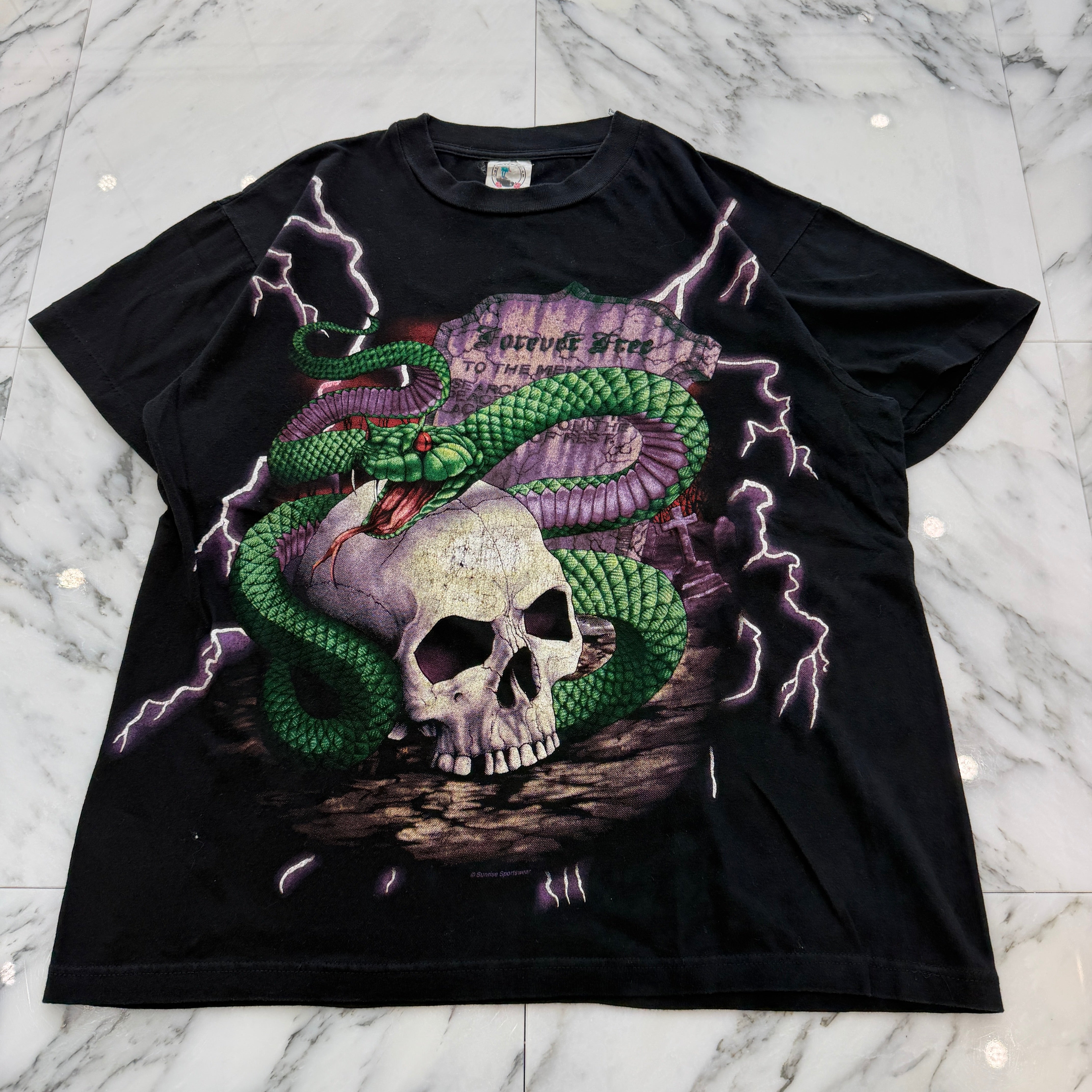 Vintage 90's American Thunder " Snake Skull " S/S Tee Size L ヴィンテージ 90's アメリカン サンダー "スネイク スカル" Tシャツ サイズL