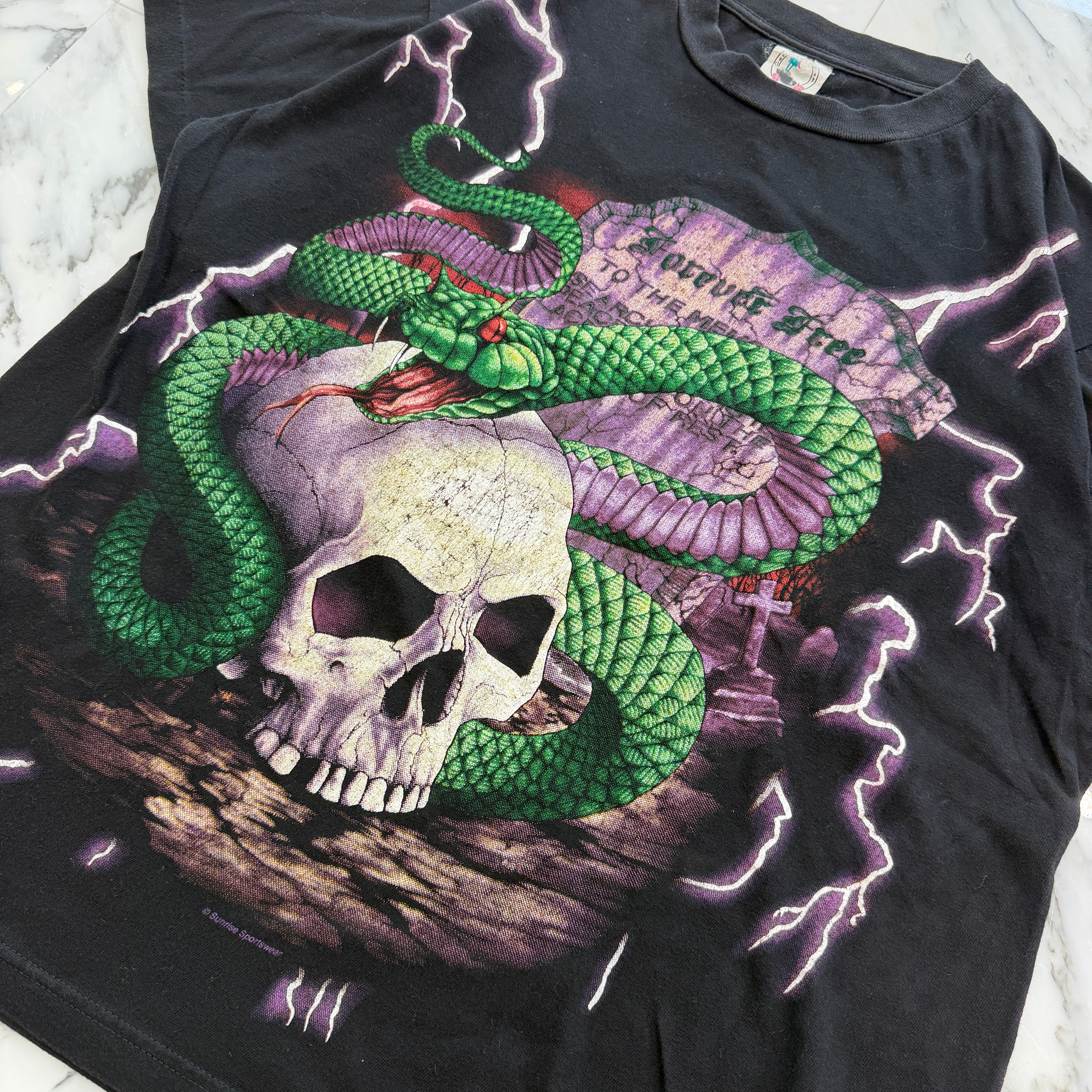 Vintage 90's American Thunder " Snake Skull " S/S Tee Size L ヴィンテージ 90's アメリカン サンダー "スネイク スカル" Tシャツ サイズL