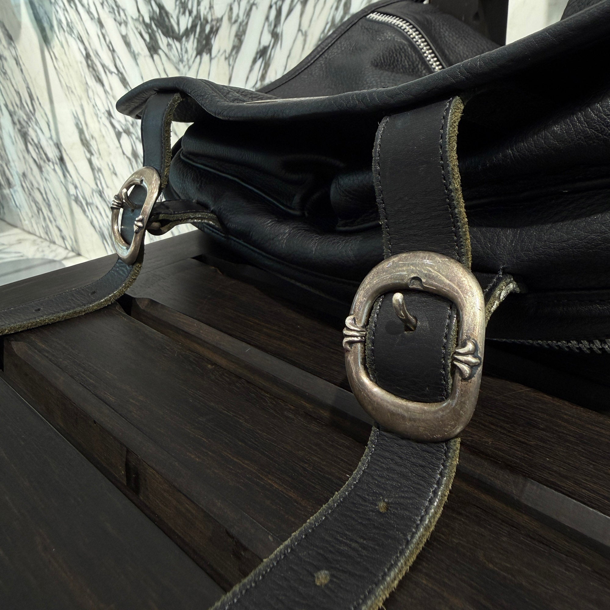 CHROME HEARTS Gunslinger Messenger Leather Shoulder Bag クロムハーツ ガンスリンガー メッセンジャー レザー ショルダーバッグ