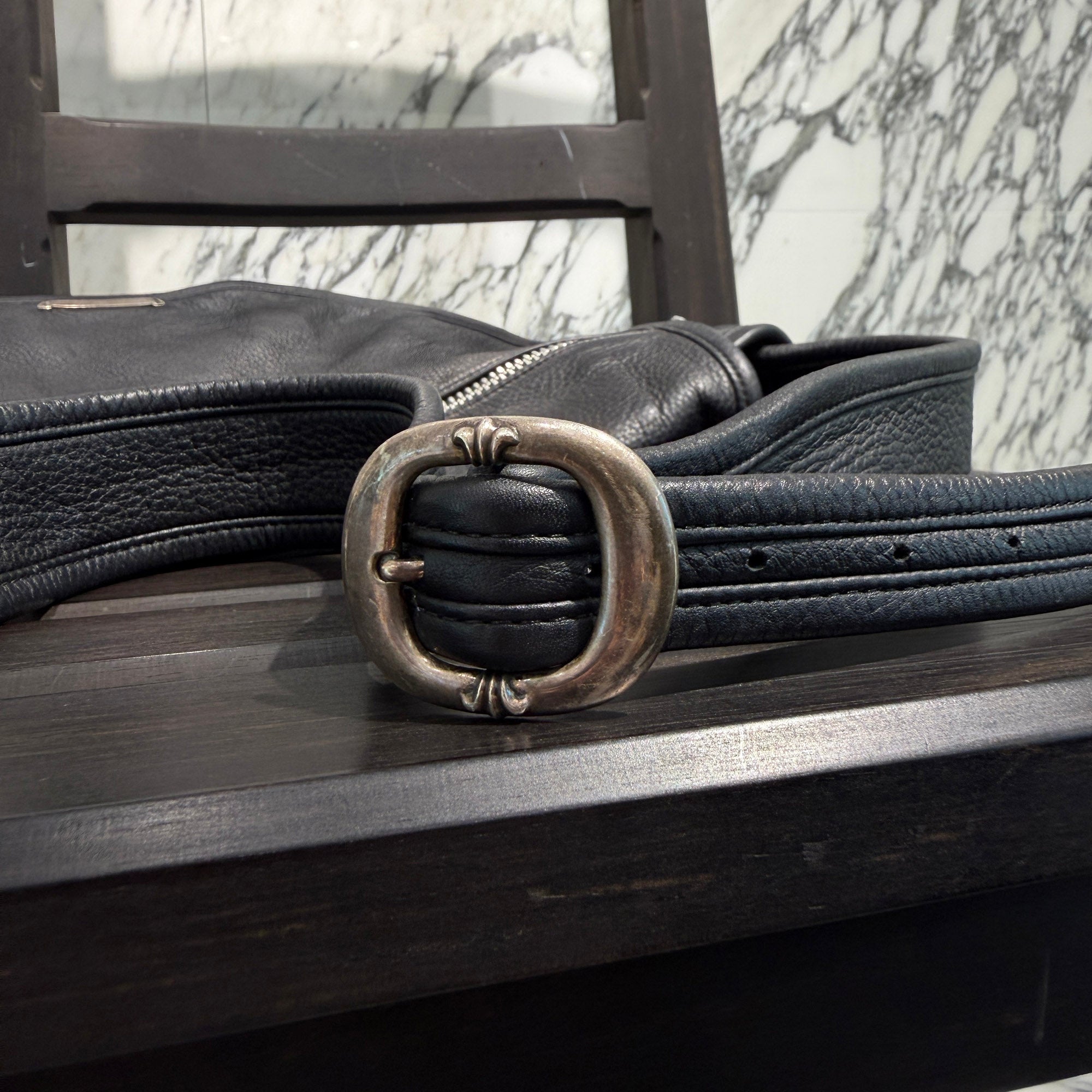 CHROME HEARTS Gunslinger Messenger Leather Shoulder Bag クロムハーツ ガンスリンガー メッセンジャー レザー ショルダーバッグ