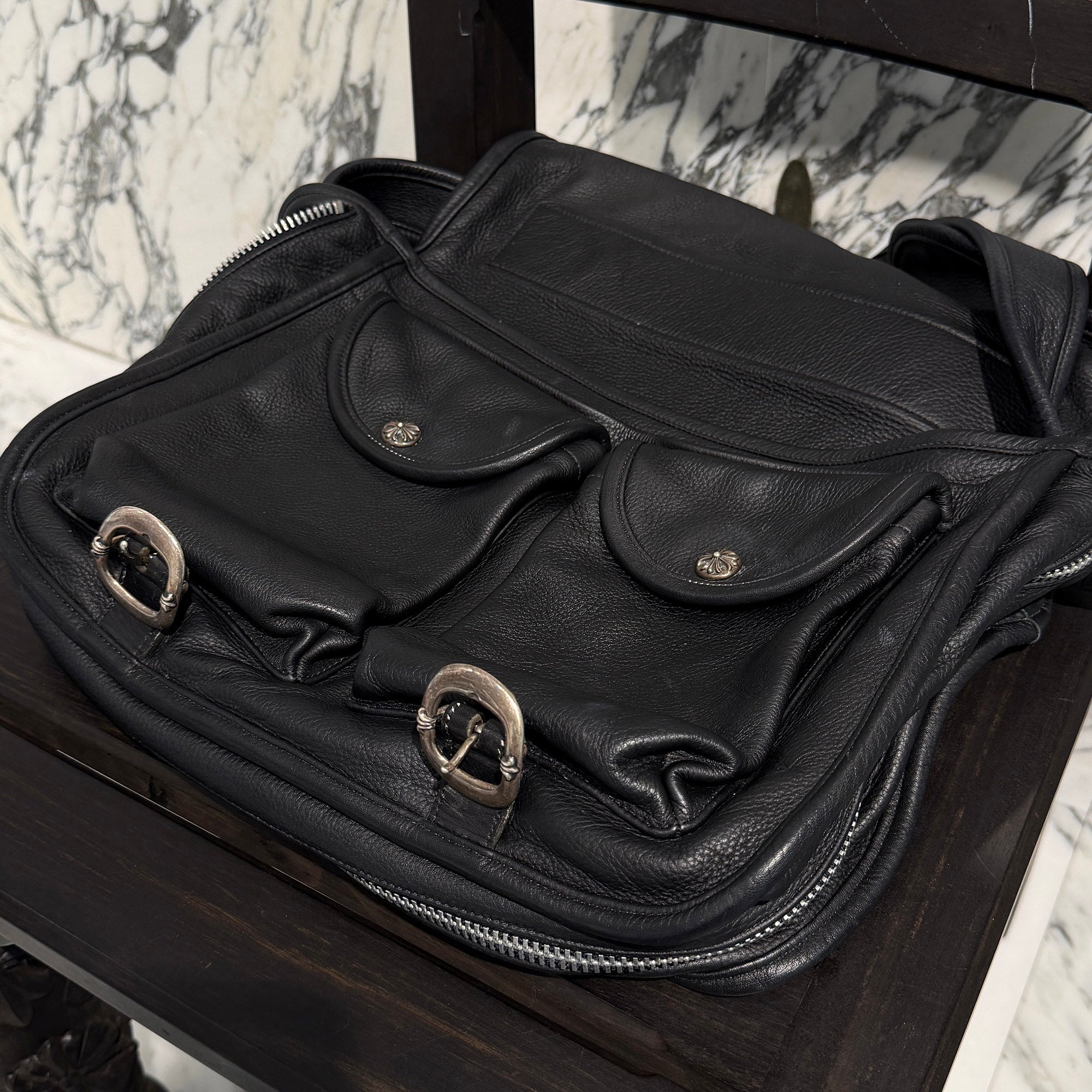 CHROME HEARTS Gunslinger Messenger Leather Shoulder Bag クロムハーツ ガンスリンガー メッセンジャー レザー ショルダーバッグ