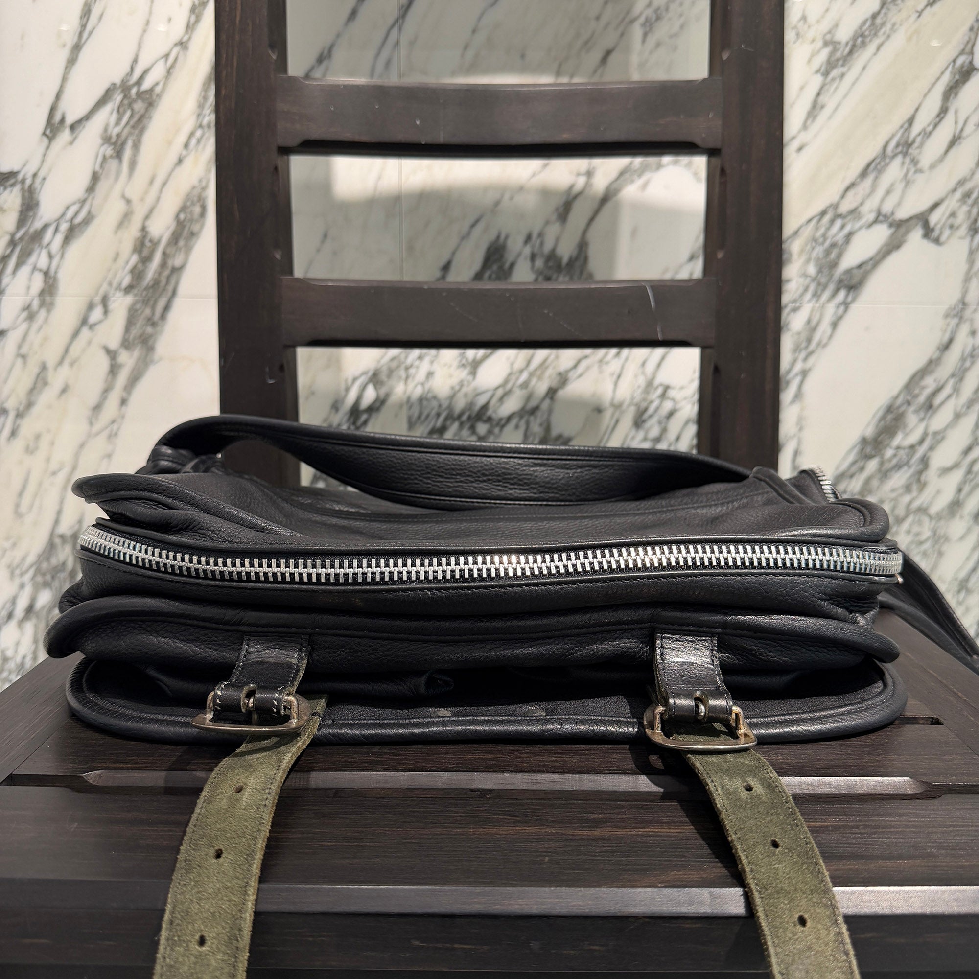 CHROME HEARTS Gunslinger Messenger Leather Shoulder Bag クロムハーツ ガンスリンガー メッセンジャー レザー ショルダーバッグ