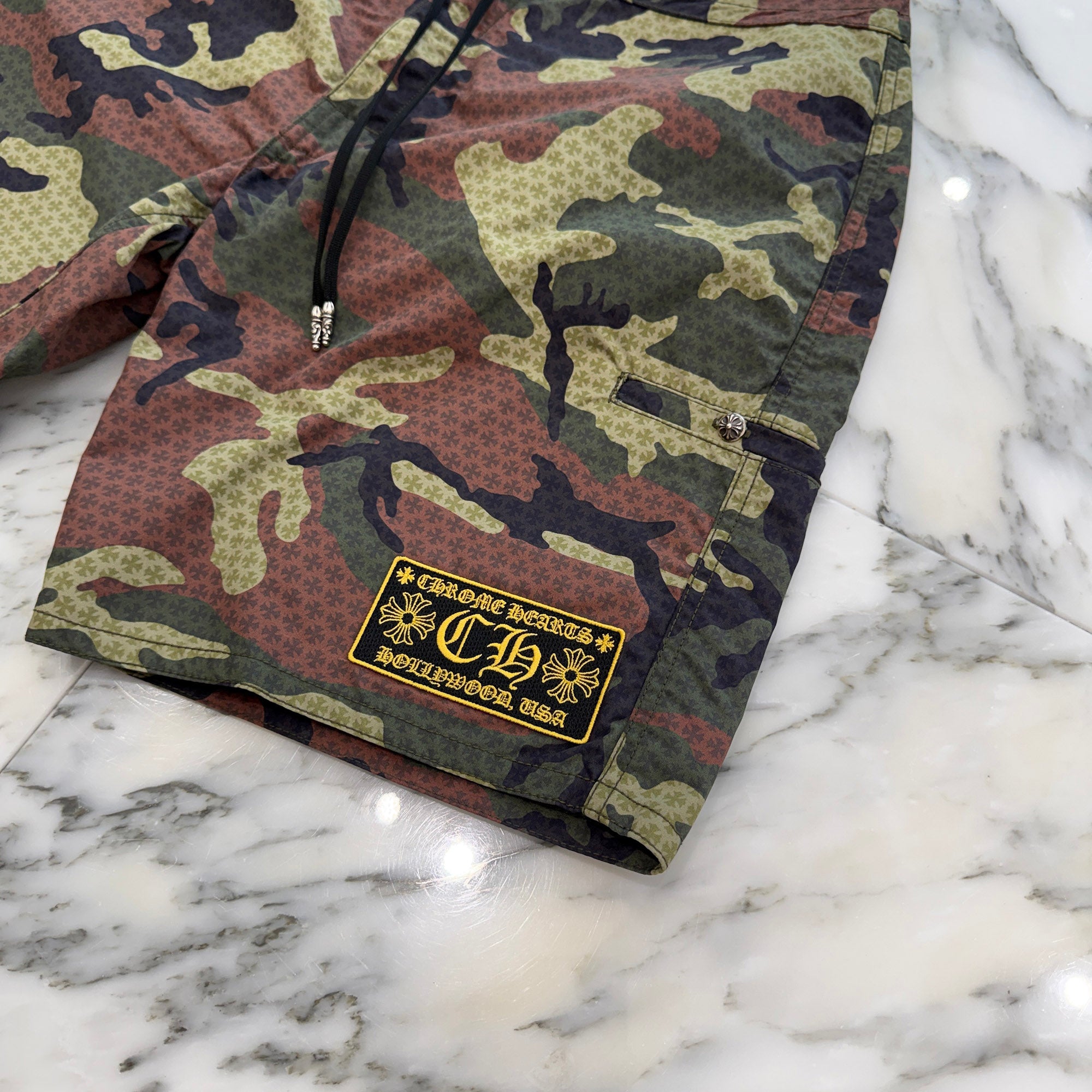 CHROME HEARTS SURF BRITCHES CH PLUS Camouflage Nylon Swim Shorts Size 32 クロムハーツ サーフ ブリーチズ CHプラス カモフラージュ ナイロン スイムショーツ サイズ32