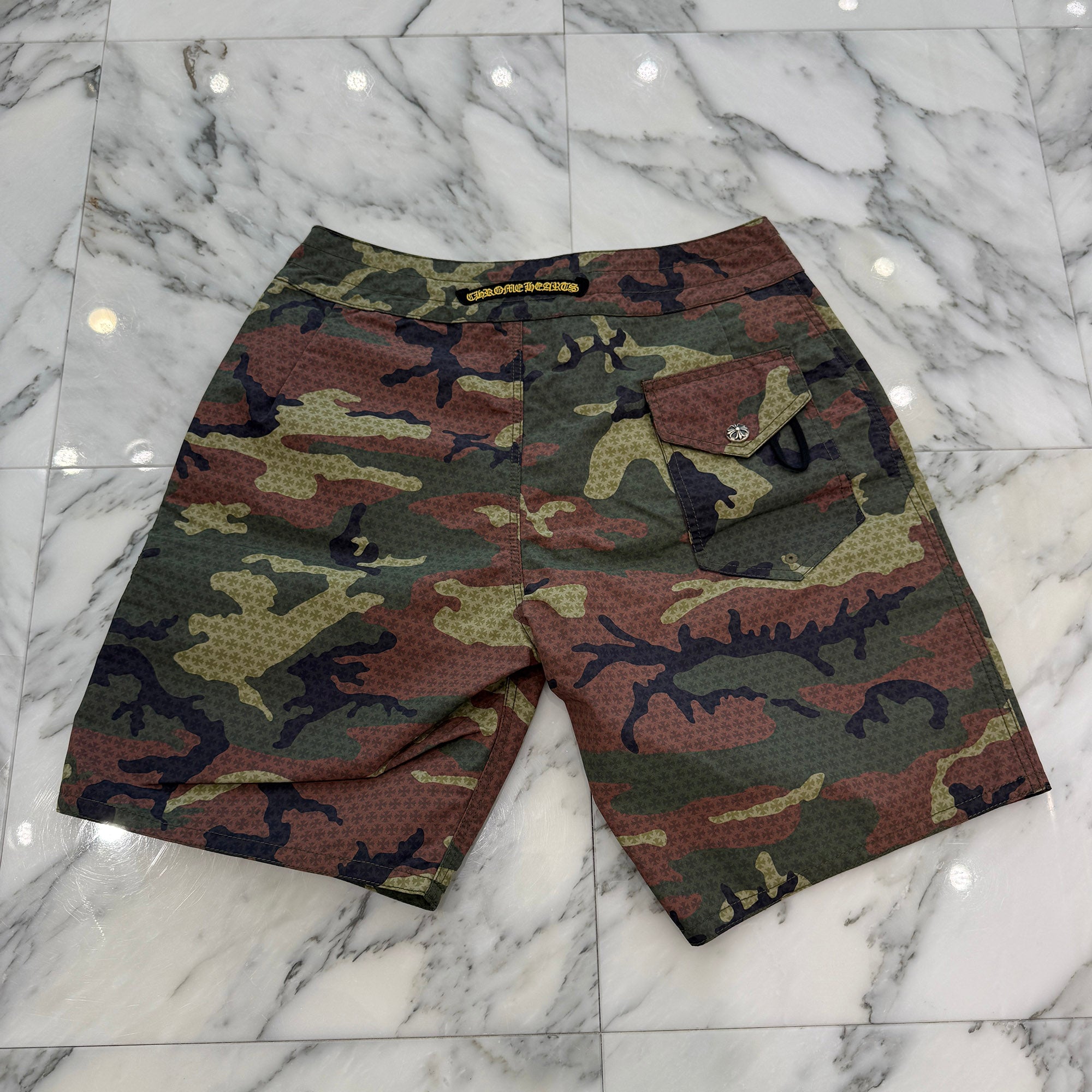 CHROME HEARTS SURF BRITCHES CH PLUS Camouflage Nylon Swim Shorts Size 32 クロムハーツ サーフ ブリーチズ CHプラス カモフラージュ ナイロン スイムショーツ サイズ32