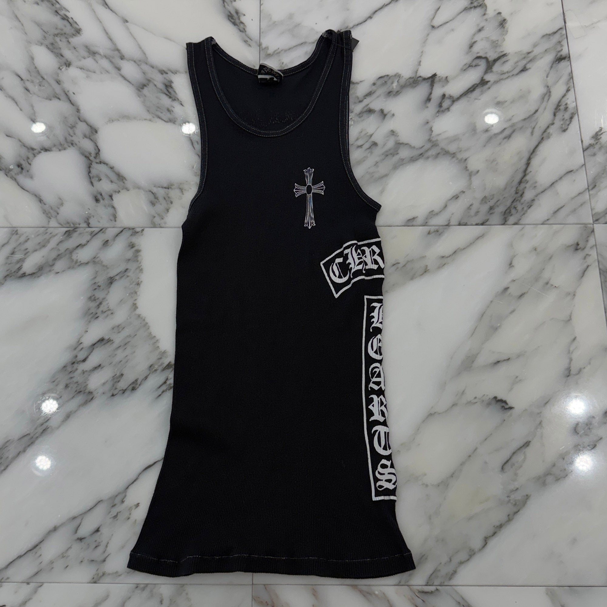 CHROME HEARTS CH Cross Side Vertical Logo Fuck You Tank Top Size S クロムハーツ CHクロス サイド ヴァーティカルロゴ ファックユー タンクトップ サイズS