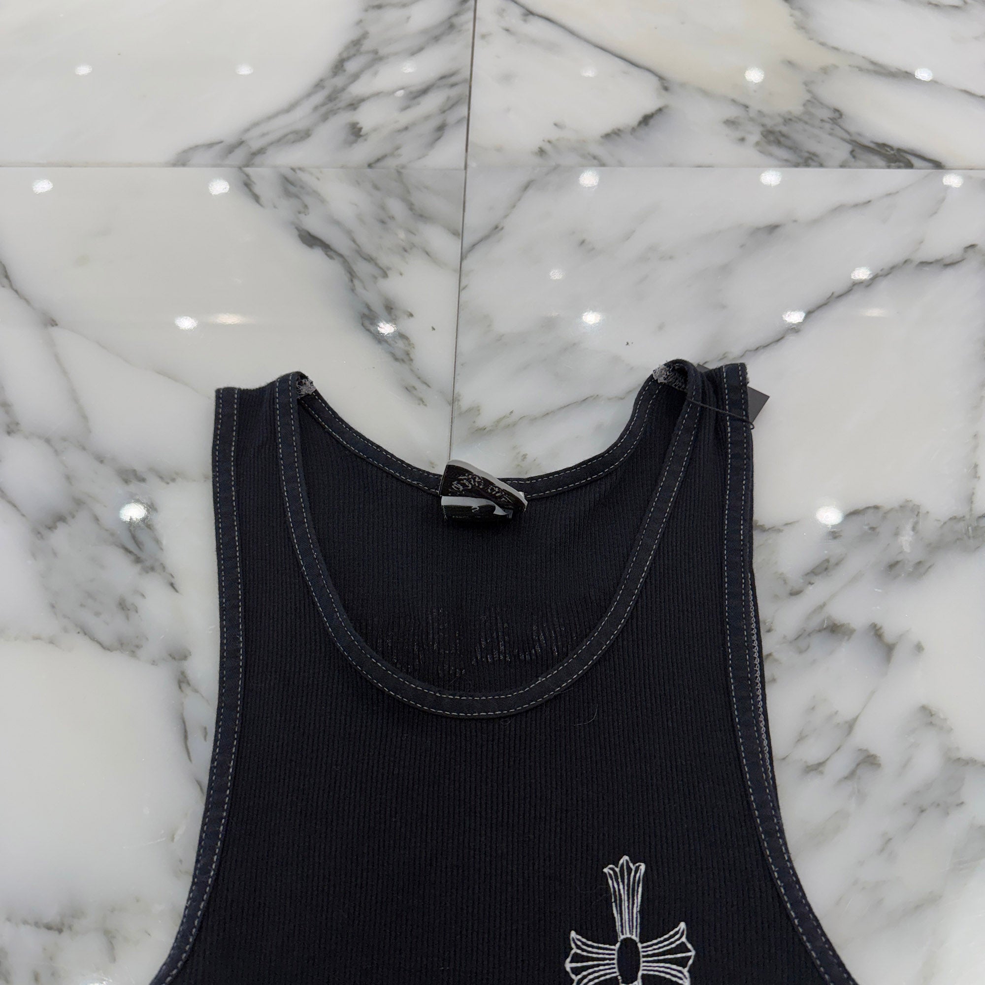 CHROME HEARTS CH Cross Side Vertical Logo Fuck You Tank Top Size S クロムハーツ CHクロス サイド ヴァーティカルロゴ ファックユー タンクトップ サイズS