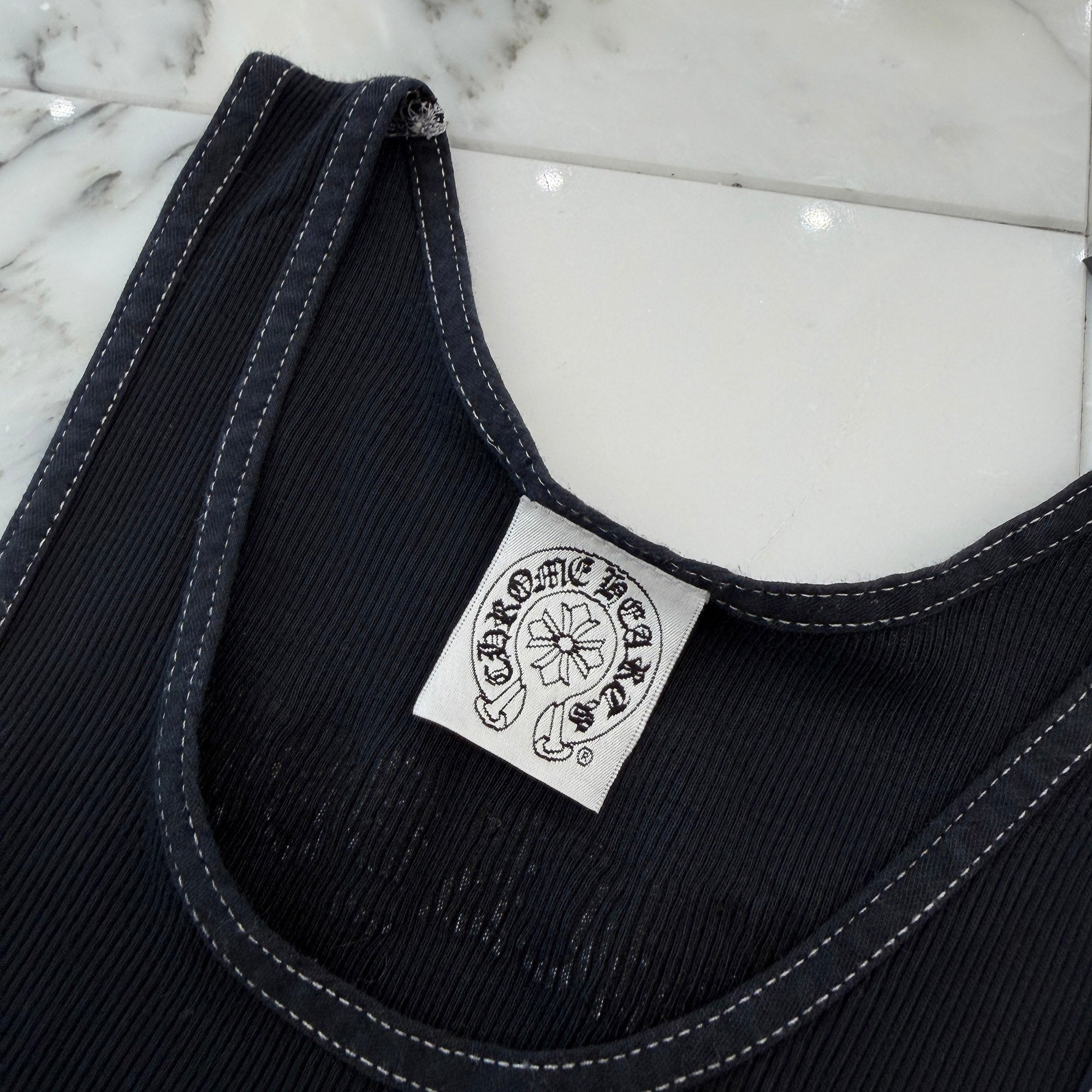CHROME HEARTS CH Cross Side Vertical Logo Fuck You Tank Top Size S クロムハーツ CHクロス サイド ヴァーティカルロゴ ファックユー タンクトップ サイズS