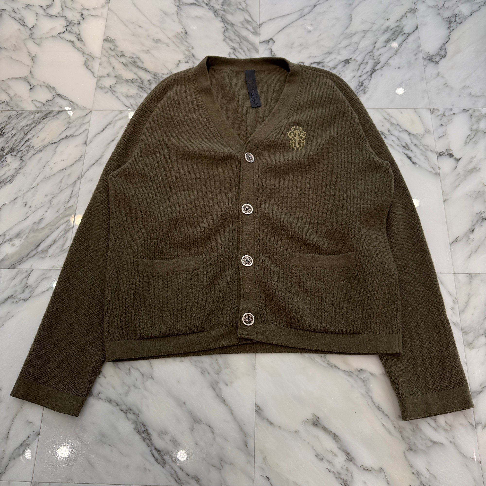 CHROME HEARTS YNOT Vine Dagger Embroidery Cashmere Knit Cardigan Size L クロムハーツ ワイノット ヴァインダガー ロゴ刺繍 カシミヤニットカーディガン サイズL