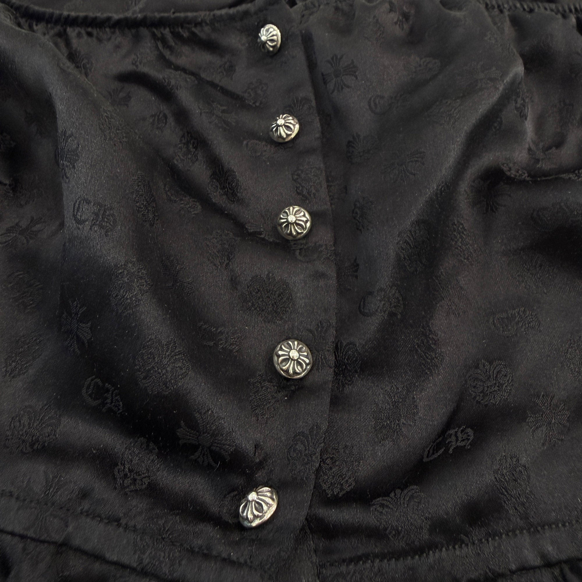 CHROME HEARTS Frill Lace Off Shoulder Blouse Size S クロムハーツ フリルレース オフショルダー ブラウス サイズS