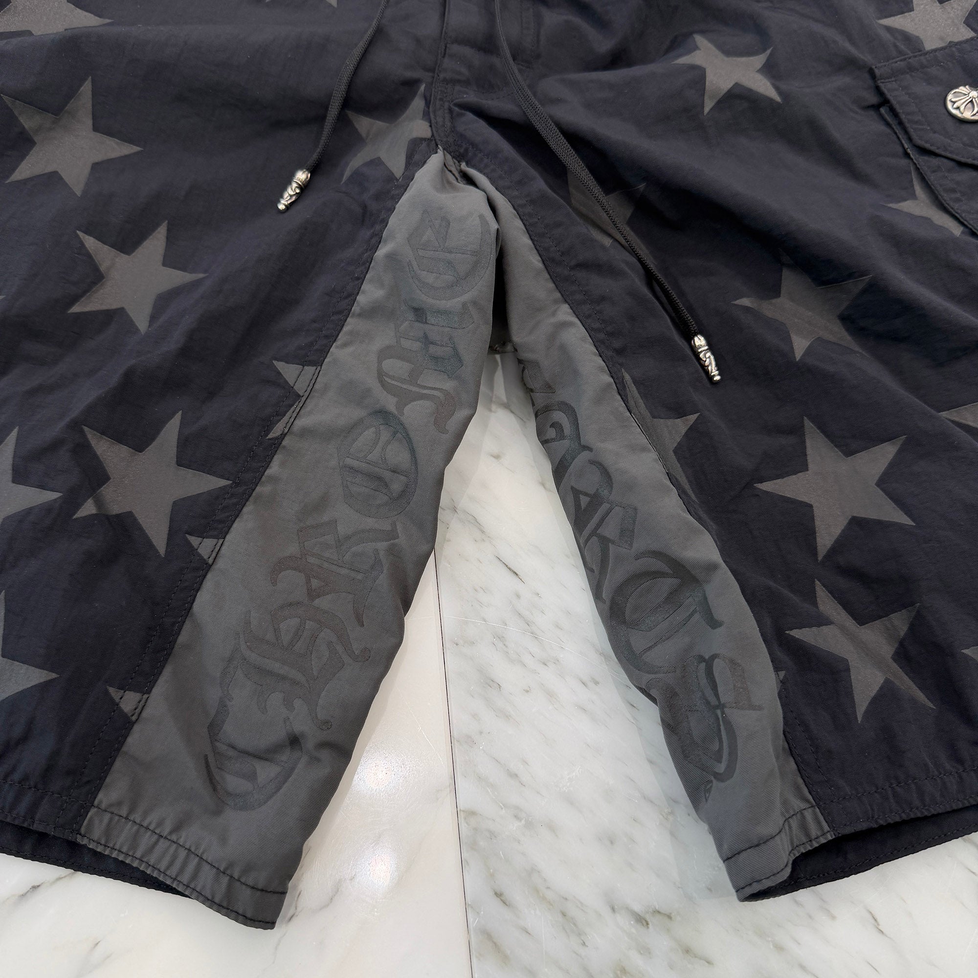 CHROME HEARTS 1 Cross Leather Patch Star Surf Short Pants Size 30 クロムハーツ 1 クロス レザーパッチ スターサーフショートパンツ サイズ30