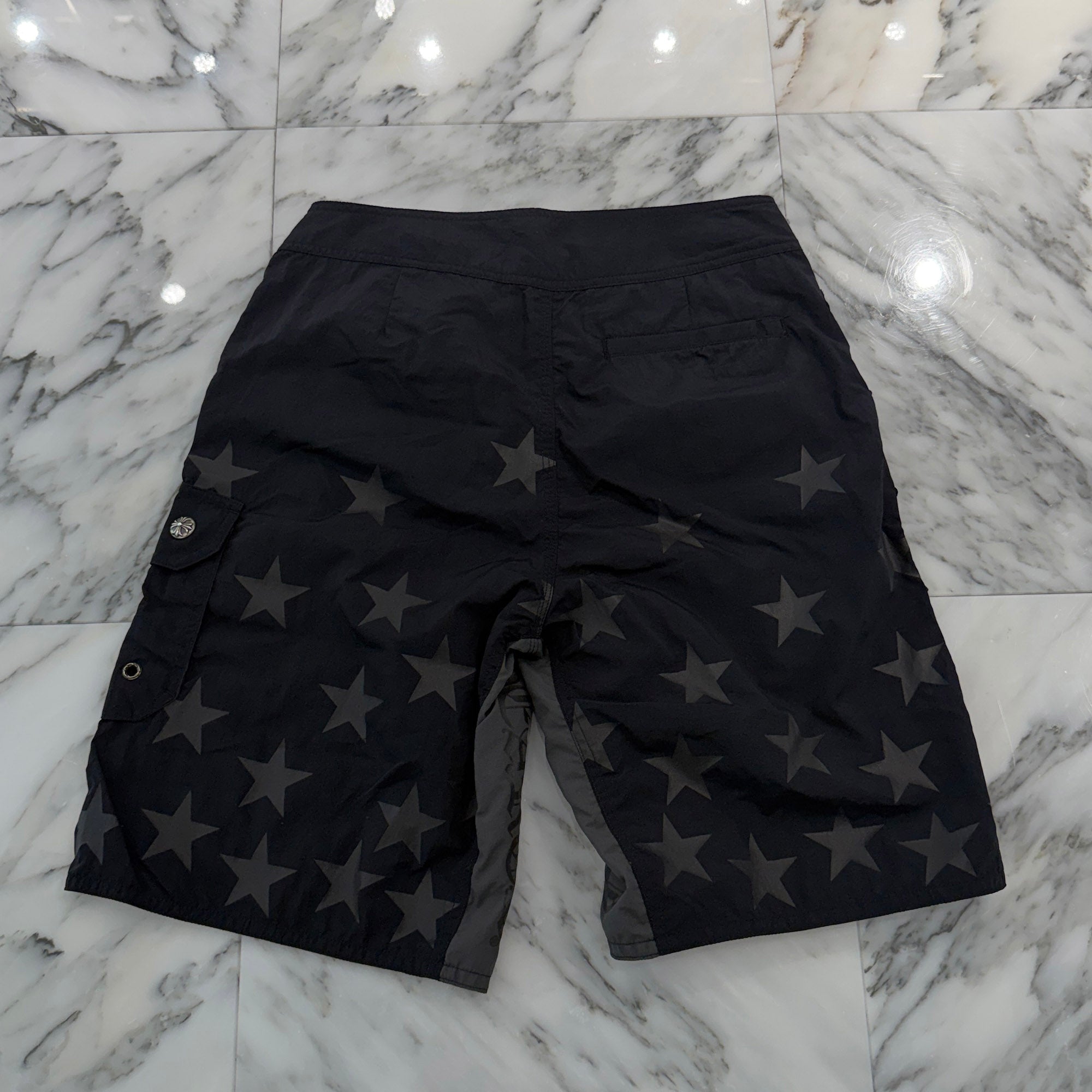 CHROME HEARTS 1 Cross Leather Patch Star Surf Short Pants Size 30 クロムハーツ 1 クロス レザーパッチ スターサーフショートパンツ サイズ30