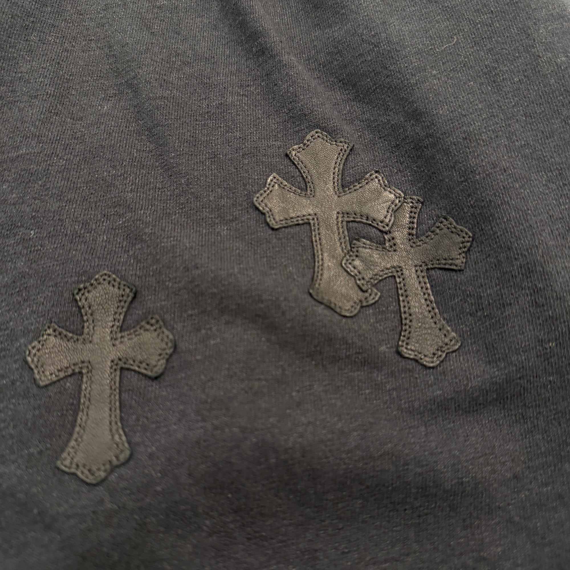 CHROME HEARTS Y NOT Cemetery Cross Leather Patch Pullover Hoodie Size XL クロムハーツ ワイノット セメタリークロスレザーパッチ プルオーバー フーディー サイズXL