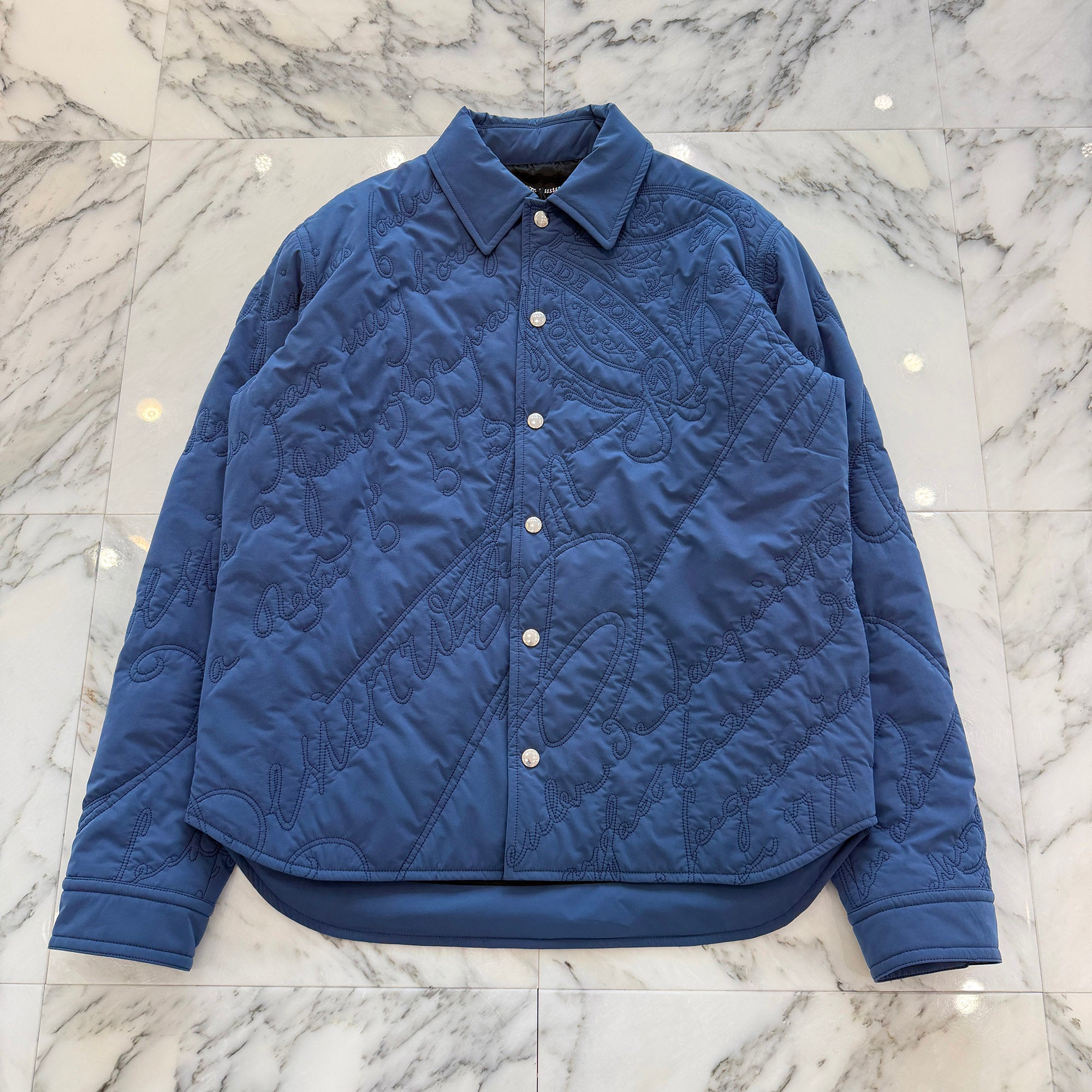 Berluti 2022SS Scrit Embroidery Lightweight Quilted Jacket R22OSL03-001 Size RS ベルルッティ スクリット刺繍 ライトウェイト キルティングジャケット サイズRS
