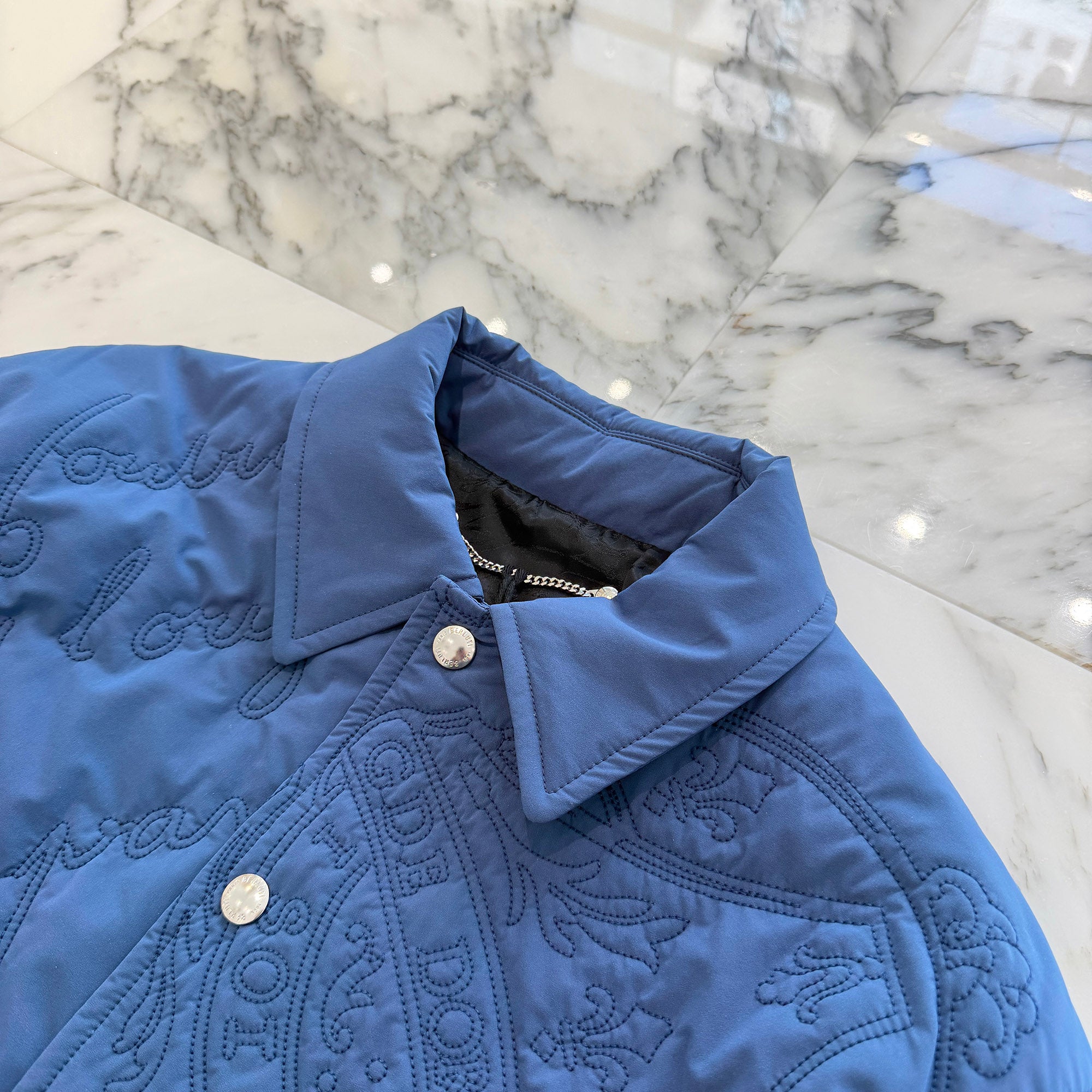 Berluti 2022SS Scrit Embroidery Lightweight Quilted Jacket R22OSL03-001 Size RS ベルルッティ スクリット刺繍 ライトウェイト キルティングジャケット サイズRS
