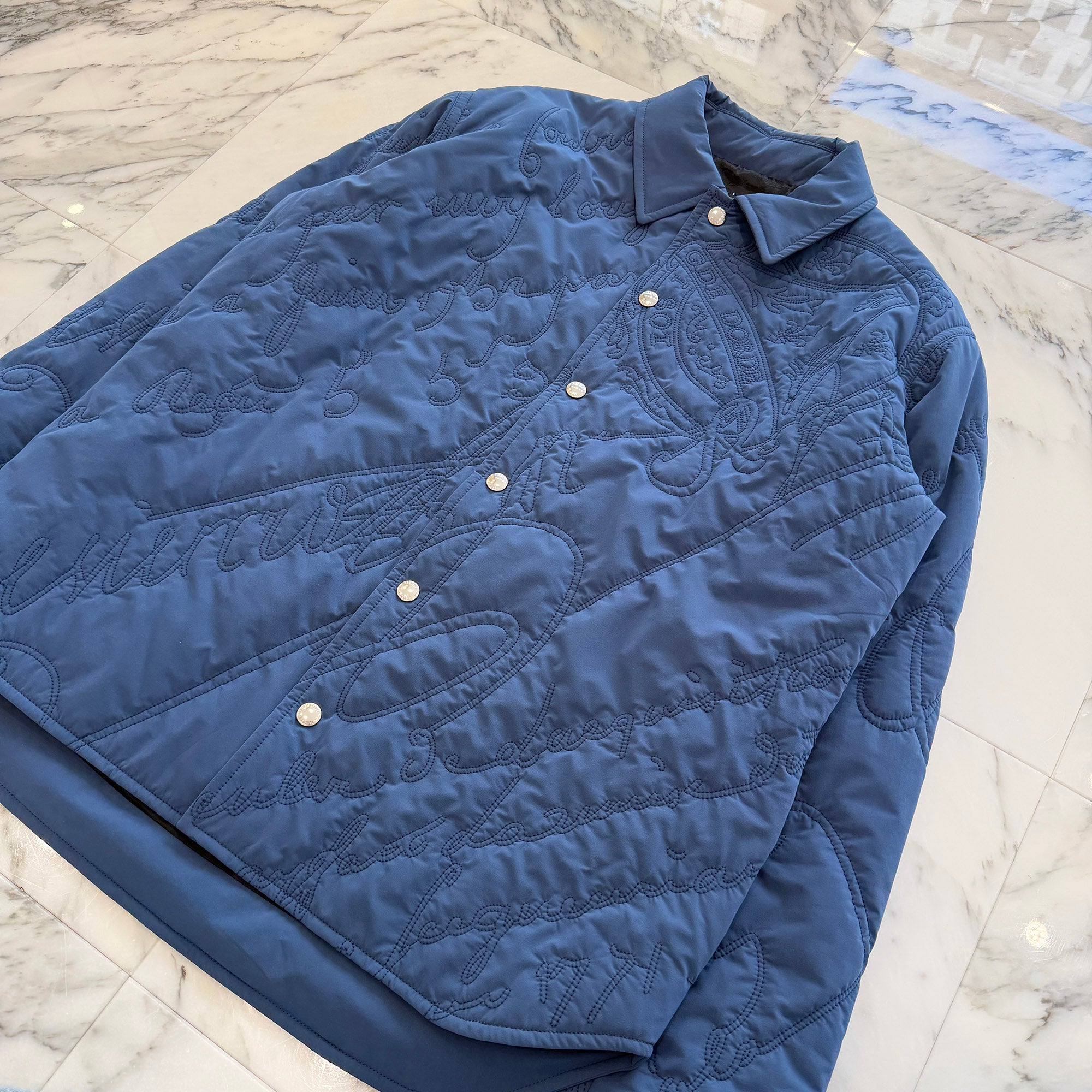Berluti 2022SS Scrit Embroidery Lightweight Quilted Jacket R22OSL03-001 Size RS ベルルッティ スクリット刺繍 ライトウェイト キルティングジャケット サイズRS