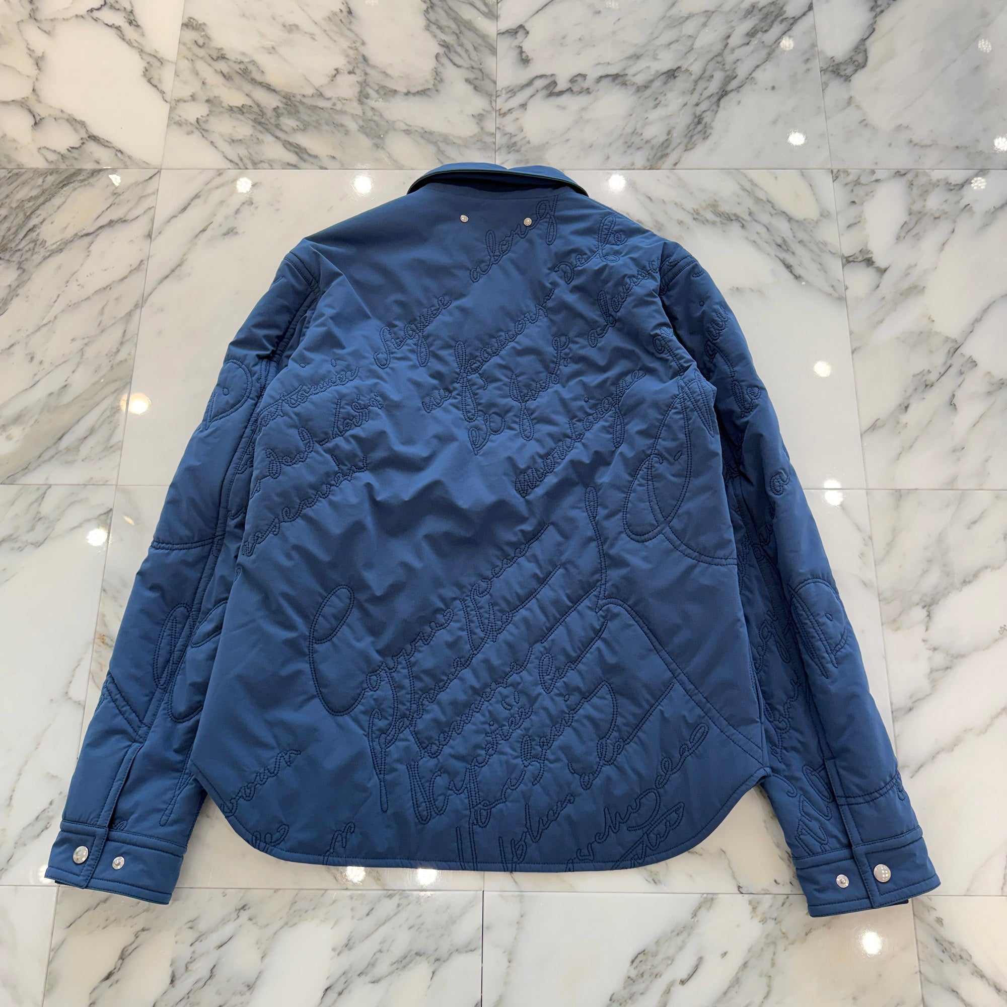 Berluti 2022SS Scrit Embroidery Lightweight Quilted Jacket R22OSL03-001 Size RS ベルルッティ スクリット刺繍 ライトウェイト キルティングジャケット サイズRS