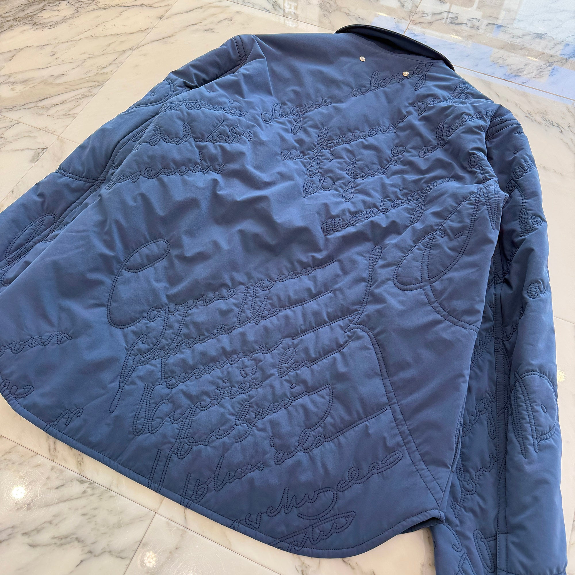 Berluti 2022SS Scrit Embroidery Lightweight Quilted Jacket R22OSL03-001 Size RS ベルルッティ スクリット刺繍 ライトウェイト キルティングジャケット サイズRS