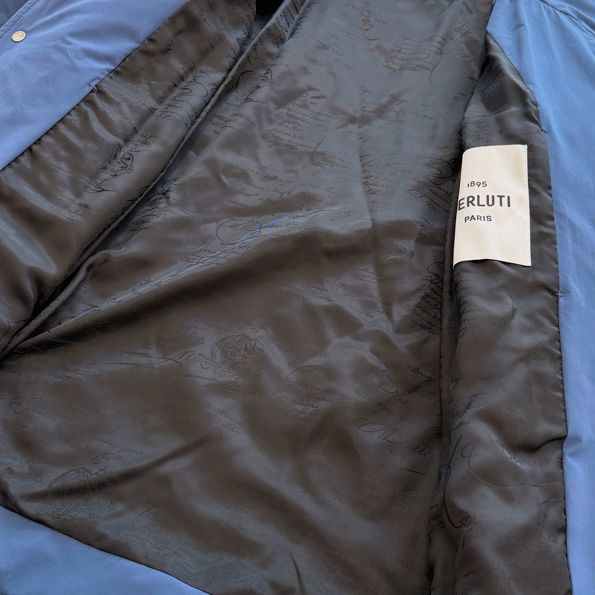 Berluti 2022SS Scrit Embroidery Lightweight Quilted Jacket R22OSL03-001 Size RS ベルルッティ スクリット刺繍 ライトウェイト キルティングジャケット サイズRS