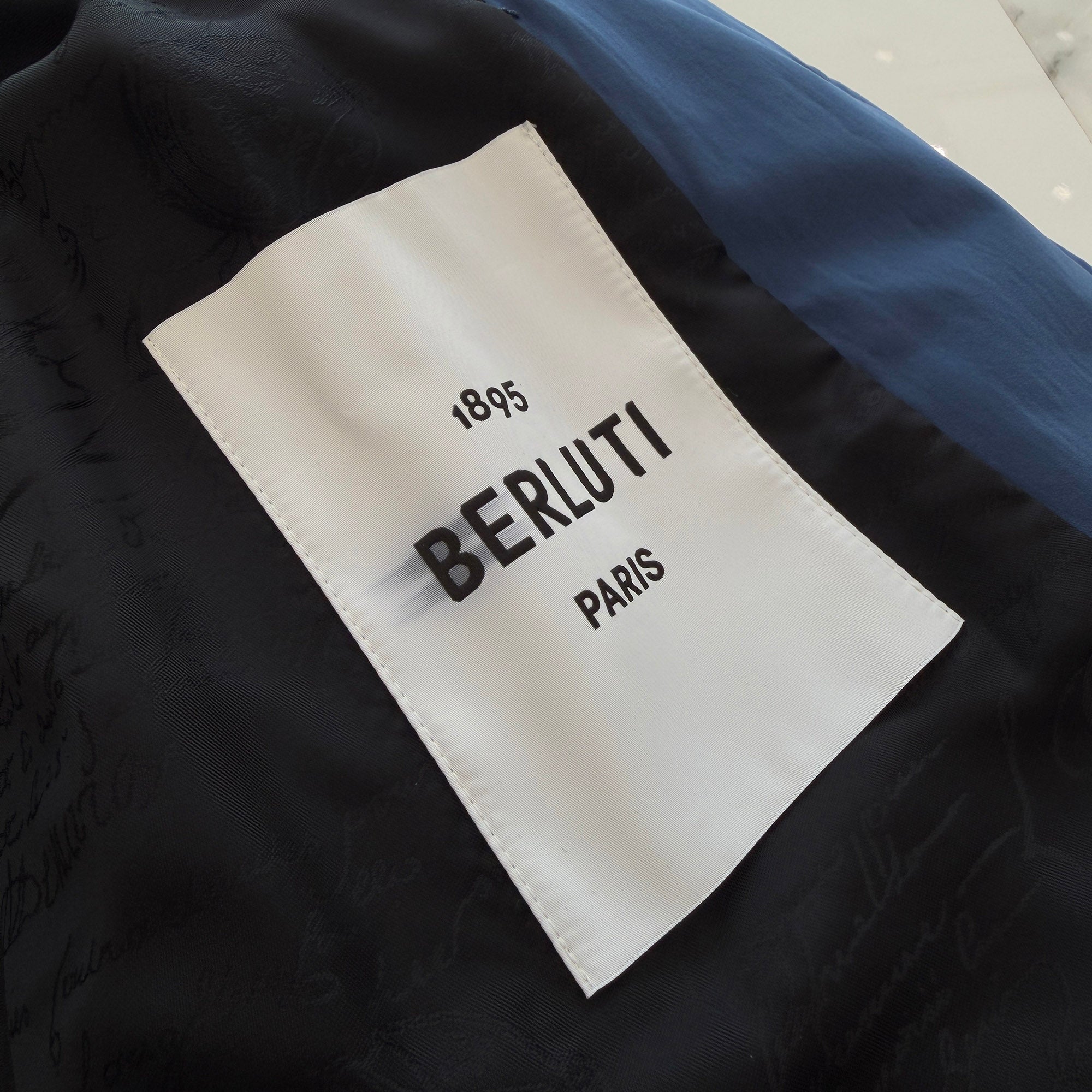 Berluti 2022SS Scrit Embroidery Lightweight Quilted Jacket R22OSL03-001 Size RS ベルルッティ スクリット刺繍 ライトウェイト キルティングジャケット サイズRS