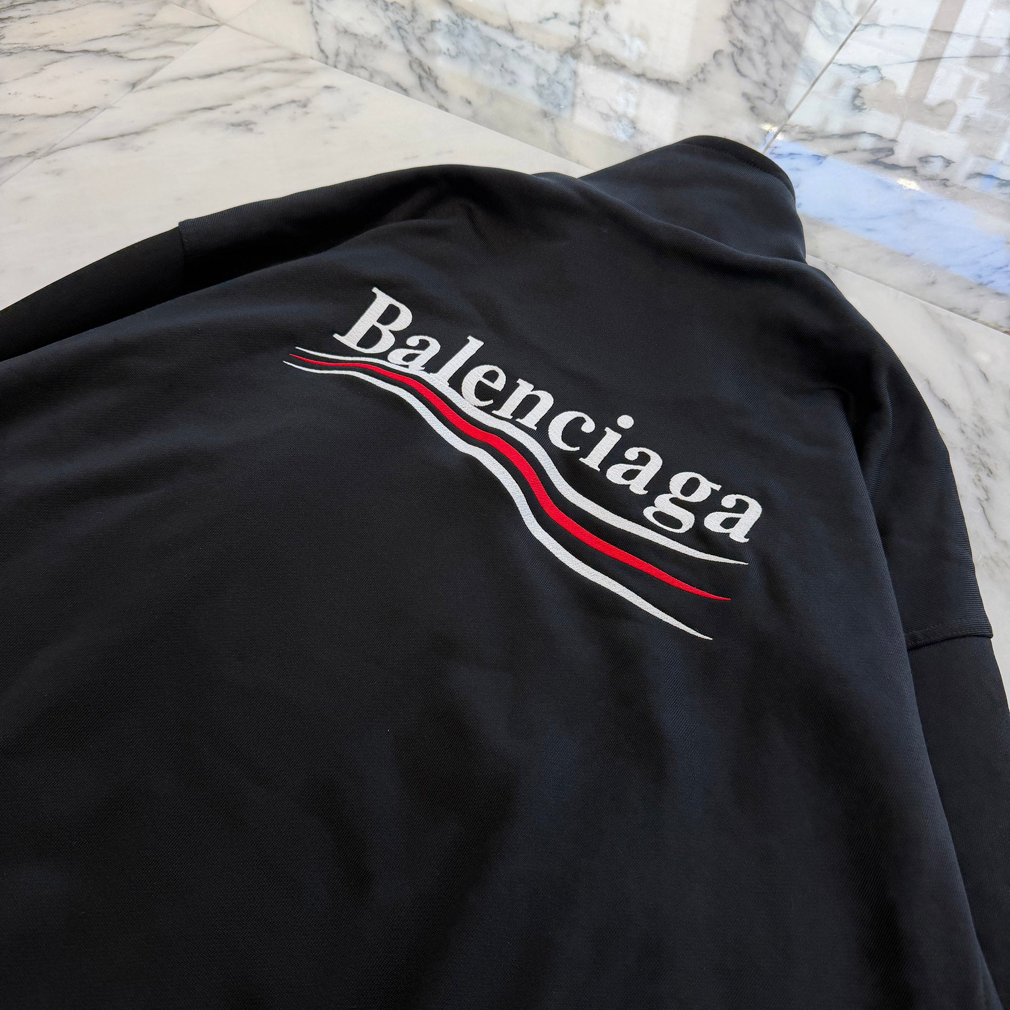 BALENCIAGA 2024SS Campaign Logo Embroidered Zip Up Jacket 818502 TRVE2 Size L バレンシアガ キャンペーンロゴ刺繍 ジップアップ ジャケット サイズL