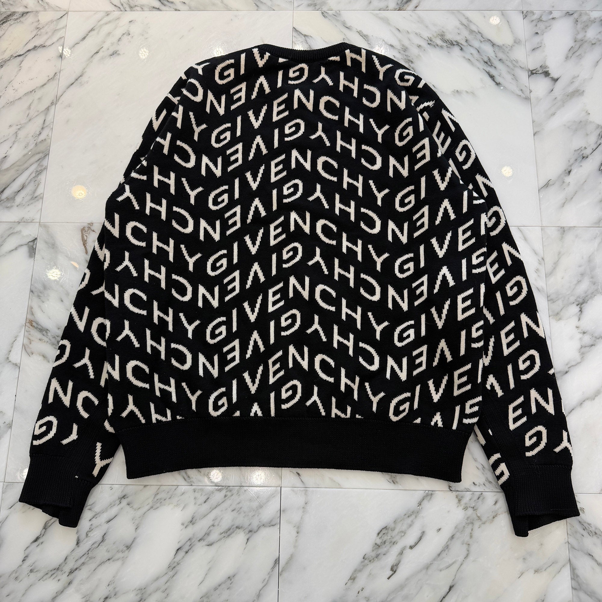 GIVENCHY 2021SS Reflected Jacquard Logo Wool Knit Sweater BM90EQ4Y7G ジバンシー リフレクテッド ジャカード ウール ロゴ ニット セーター