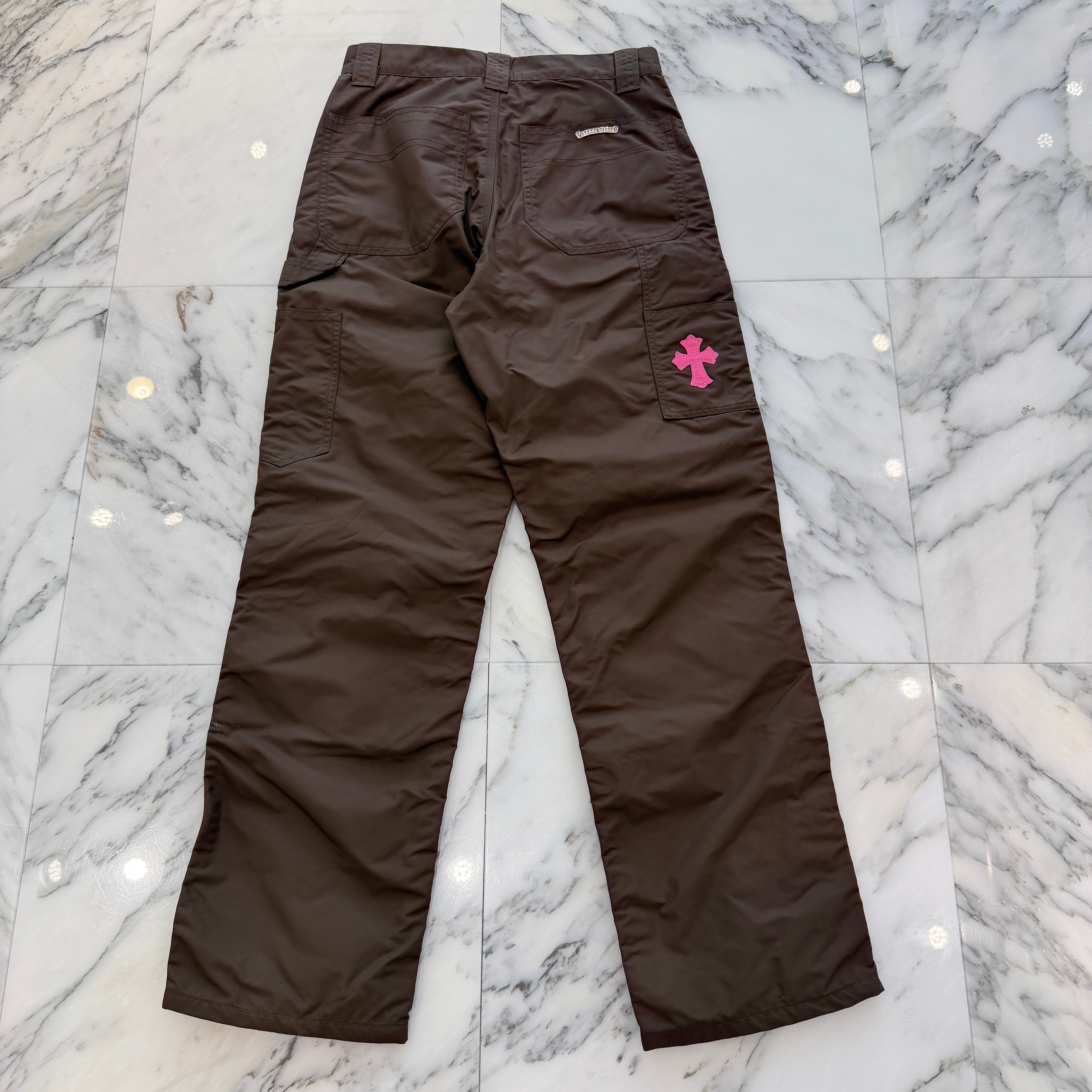 CHROME HEARTS Carpenter Leather Double Knee Nylon Leather Cross