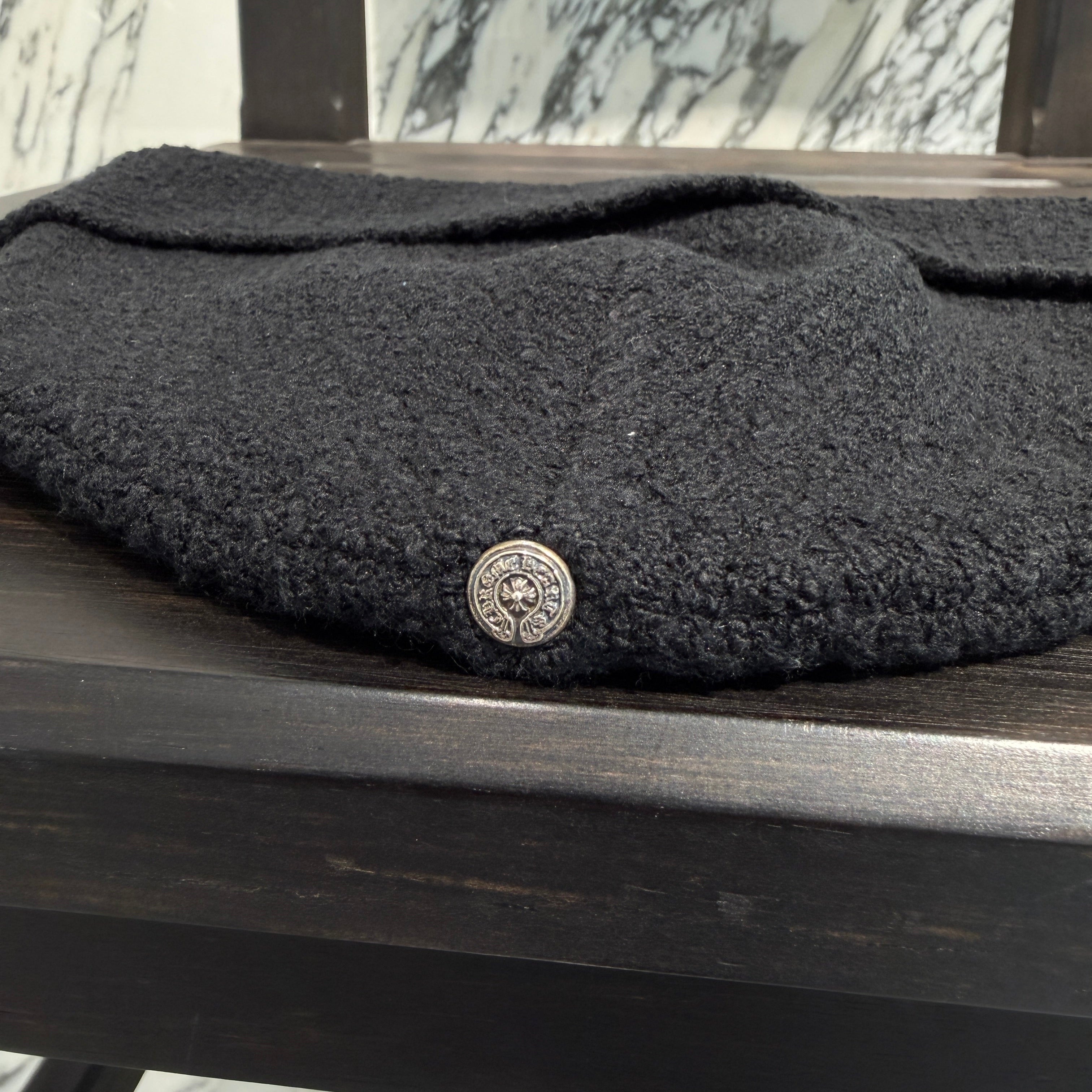 CHROME HEARTS 2024AW Harako Leather Cross Patch Beanie Size ONE SIZE (53-60) クロムハーツ ハラコ レザークロスパッチ ビーニーサイズONE SIZE (53-60)
