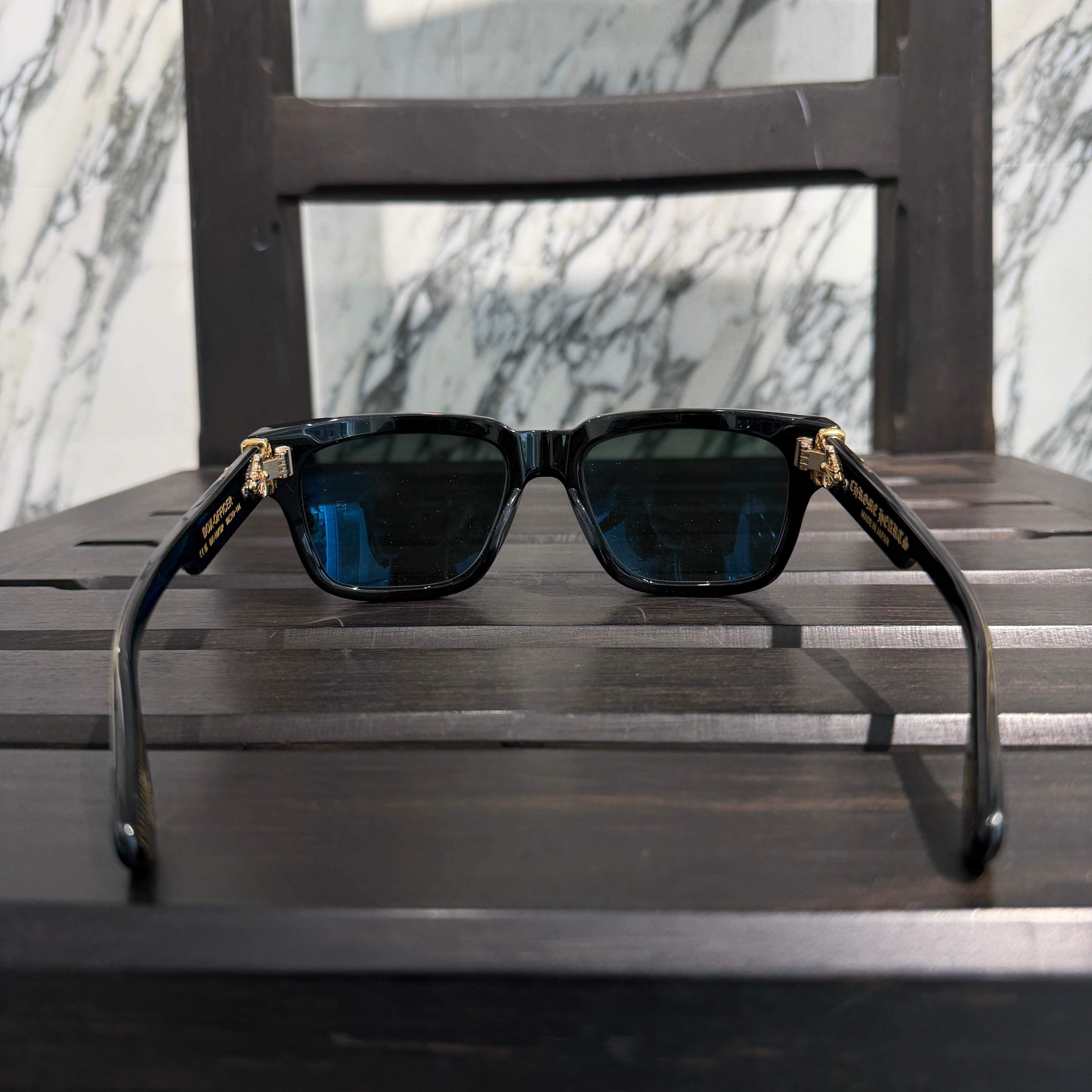 CHROME HEARTS BOX-OFFICER Sunglasses Ruby Dagger Size 56□19-144 クロムハーツ ボックスオフィサー サングラス ルビーダガー サイズ56□19-144