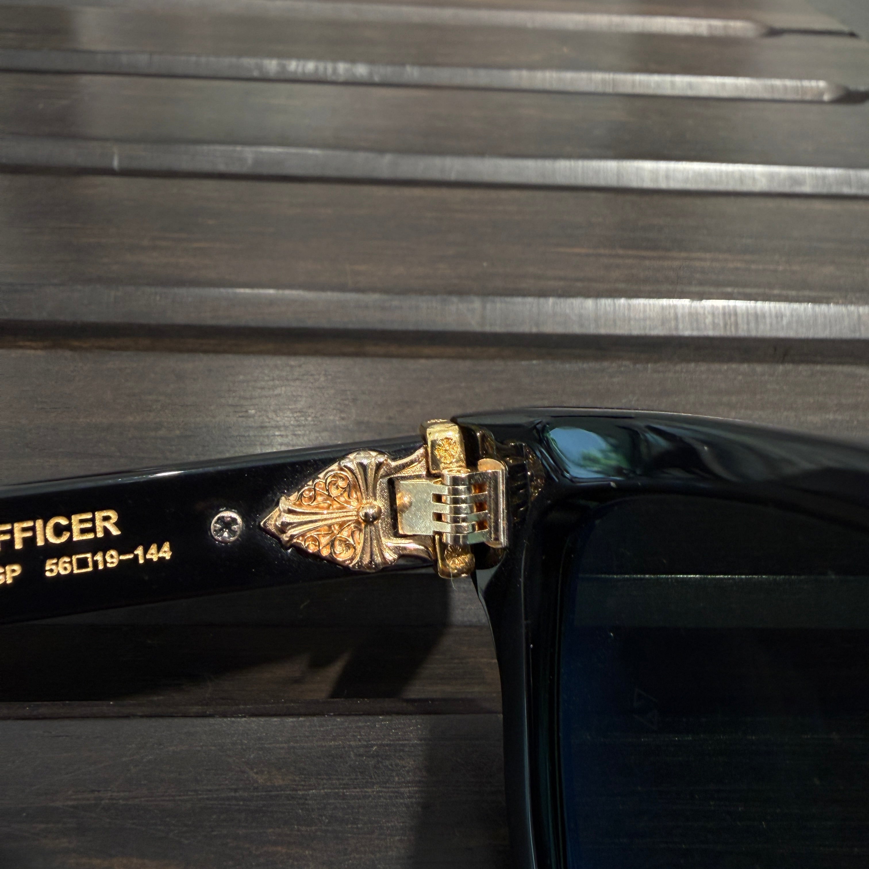 CHROME HEARTS BOX-OFFICER Sunglasses Ruby Dagger Size 56□19-144