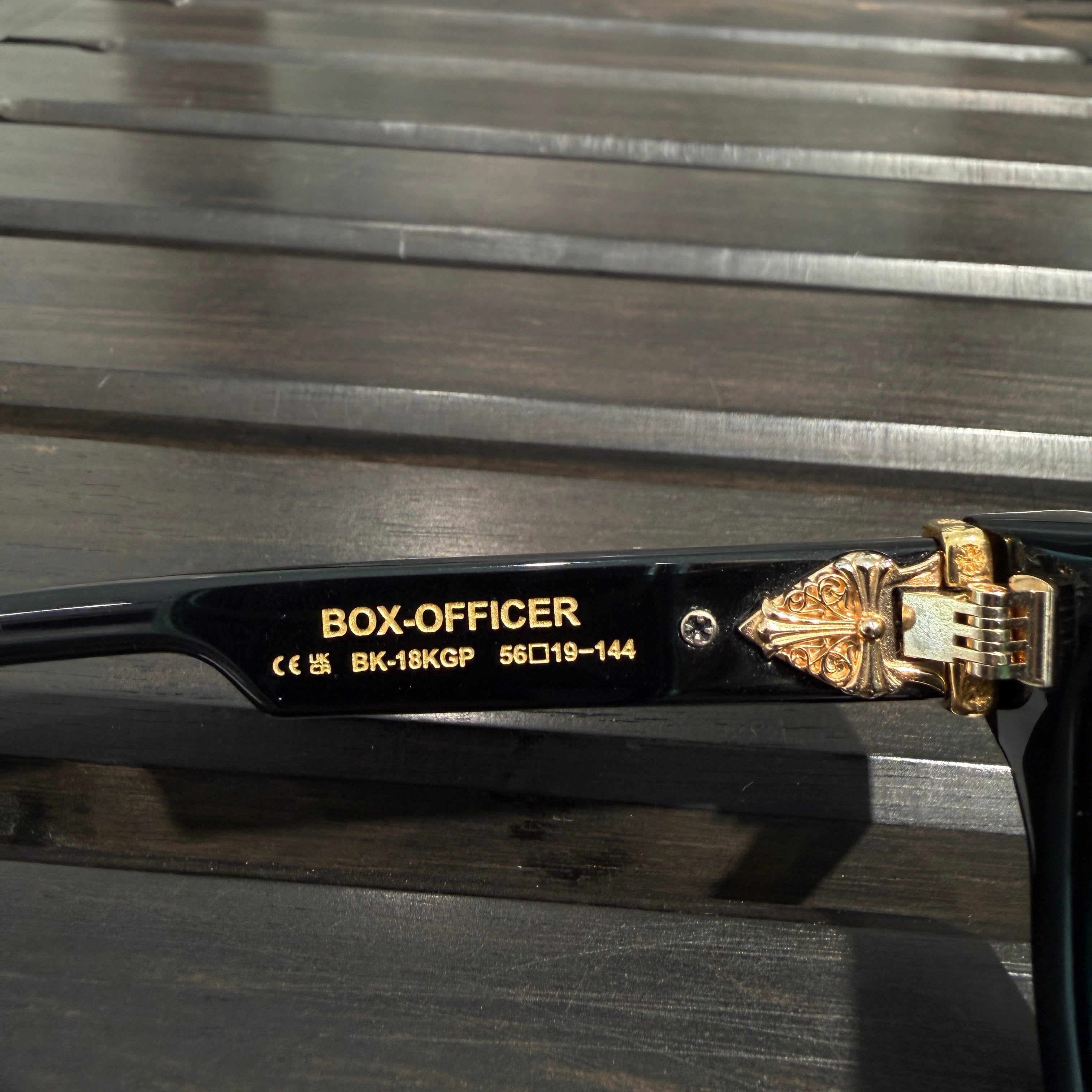 CHROME HEARTS BOX-OFFICER Sunglasses Ruby Dagger Size 56□19-144 クロムハーツ ボックスオフィサー サングラス ルビーダガー サイズ56□19-144