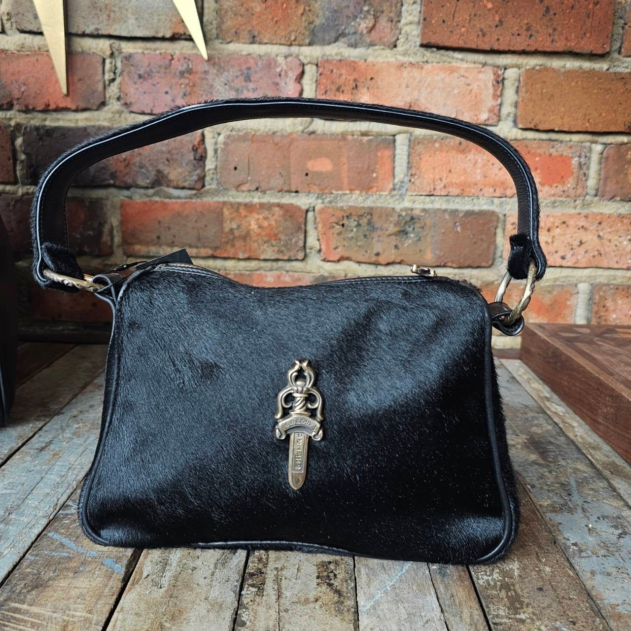 CHROME HEARTS Pony Hair CHICKEN NUGGET Small Leather Shoulder Bag クロムハーツ ポニーヘアー チキンナゲット スモールレザー ショルダーバッグ