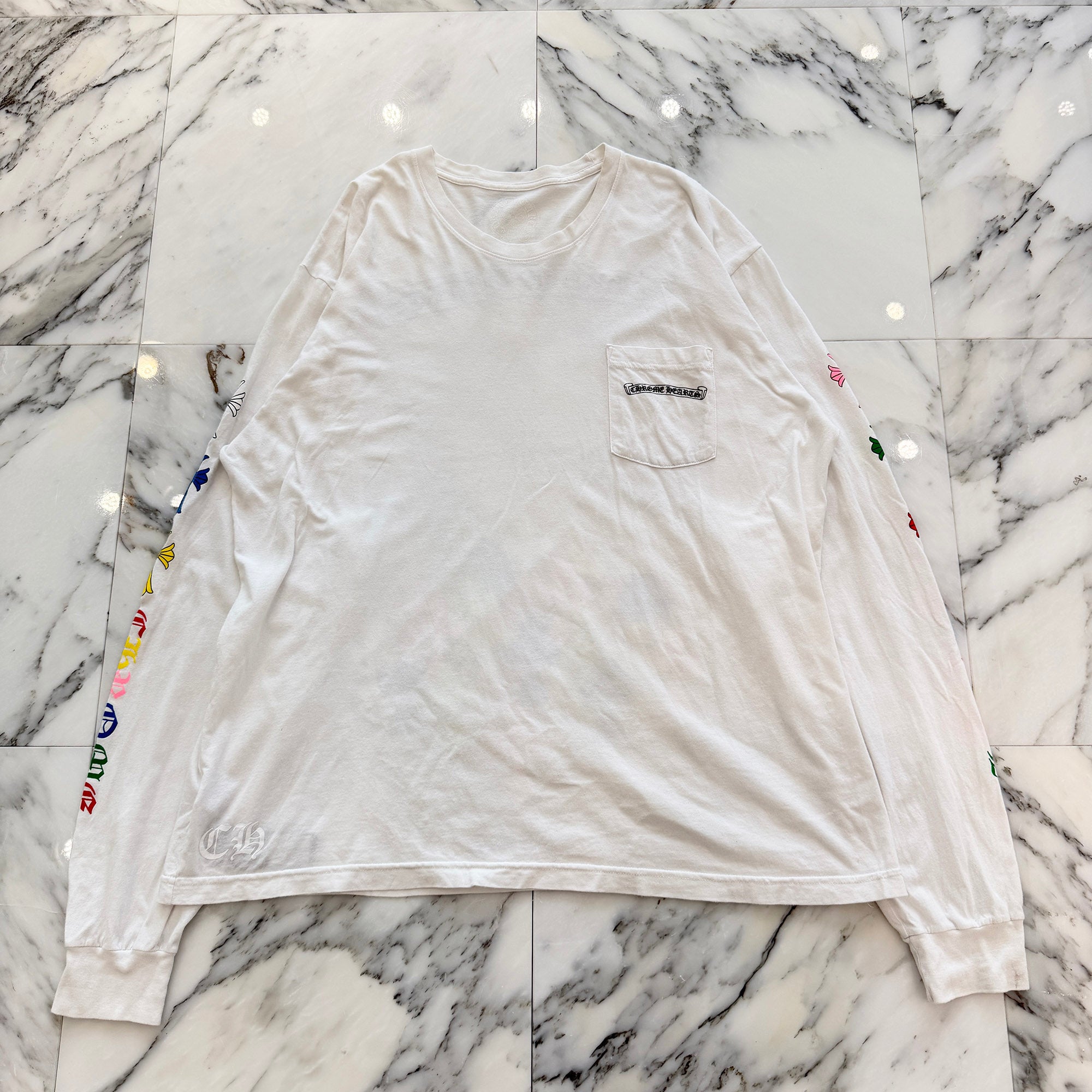 CHROME HEARTS 2021SS MLTCOL CEM CRS Long Sleeve Tee Size XXL クロムハーツ マルチカラー セメタリークロス ロングスリーブTシャツ サイズXXL