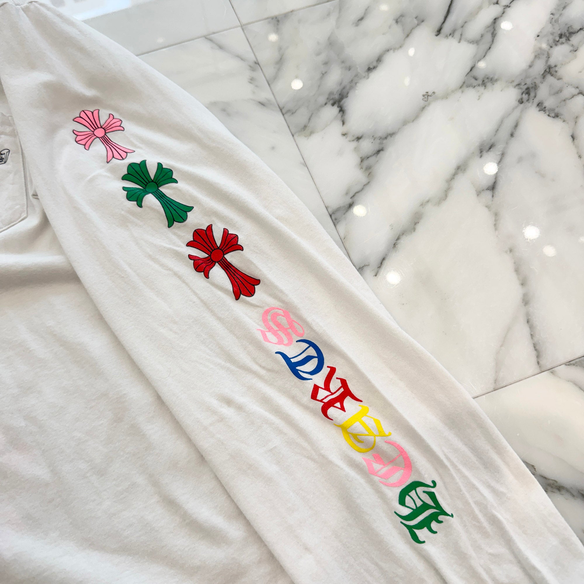 CHROME HEARTS 2021SS MLTCOL CEM CRS Long Sleeve Tee Size XXL クロムハーツ マルチカラー セメタリークロス ロングスリーブTシャツ サイズXXL