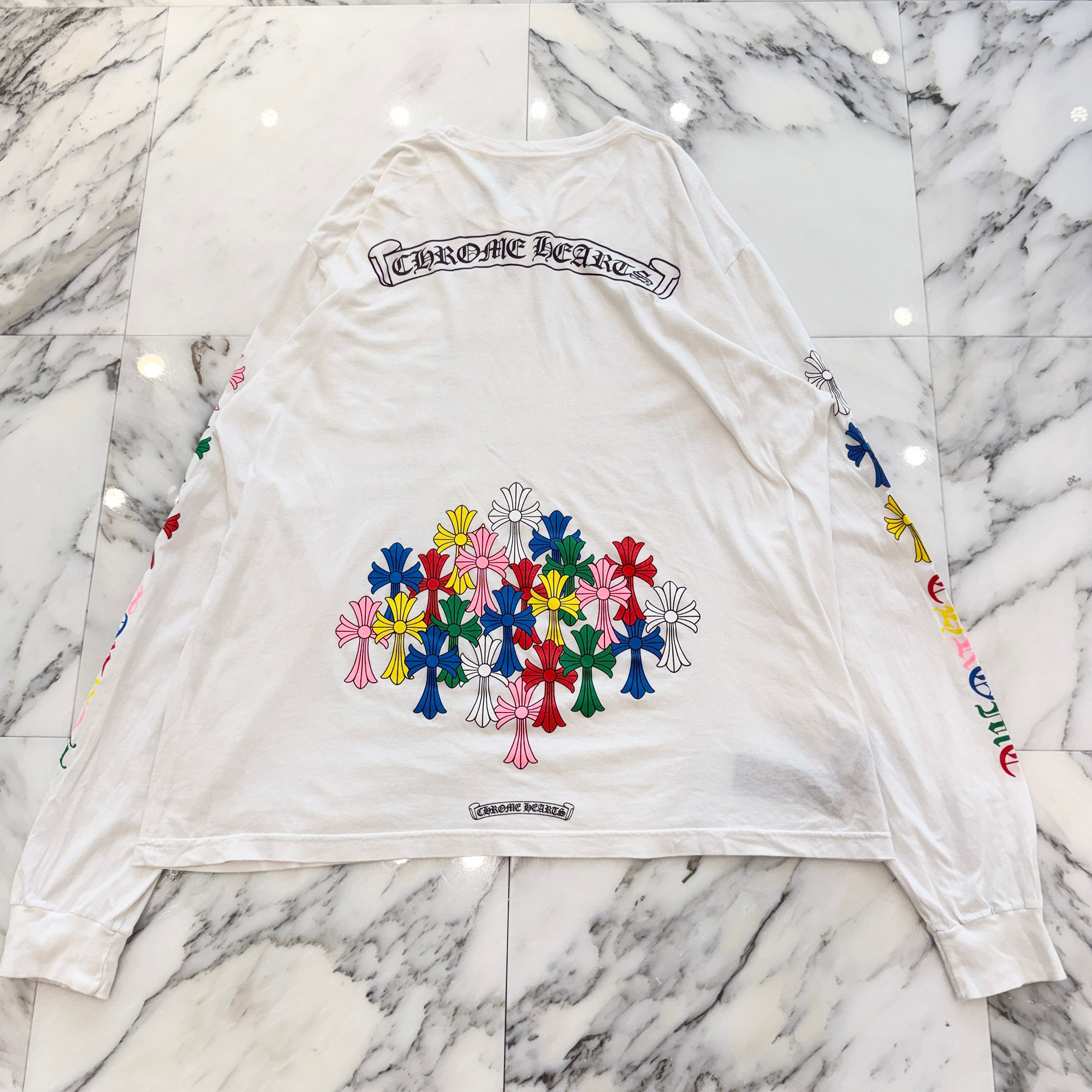 CHROME HEARTS 2021SS MLTCOL CEM CRS Long Sleeve Tee Size XXL クロムハーツ マルチカラー セメタリークロス ロングスリーブTシャツ サイズXXL