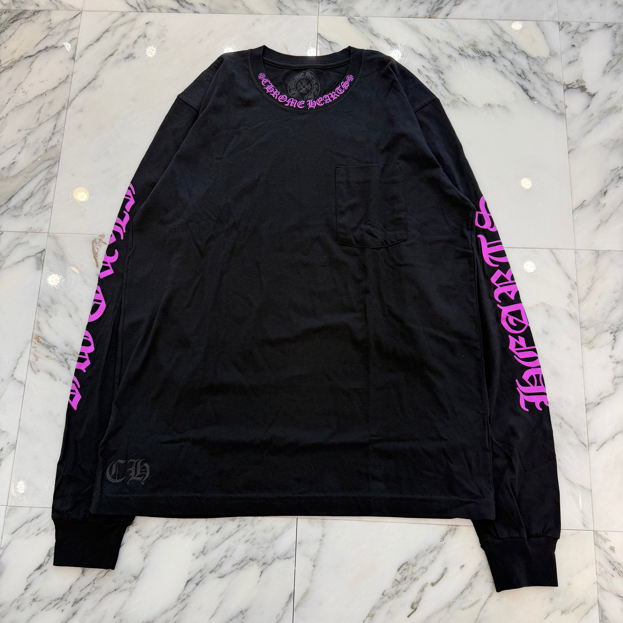 CHROME HEARTS Old English Neck Logo Long Sleeve Tee Size L クロムハーツ オールドイングリッシュ ネックロゴ ロングスリーブTシャツ サイズL