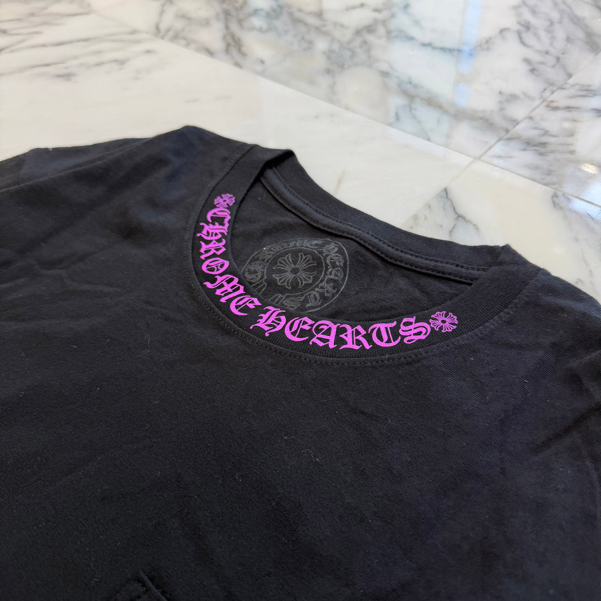 CHROME HEARTS Old English Neck Logo Long Sleeve Tee Size L クロムハーツ オールドイングリッシュ ネックロゴ ロングスリーブTシャツ サイズL