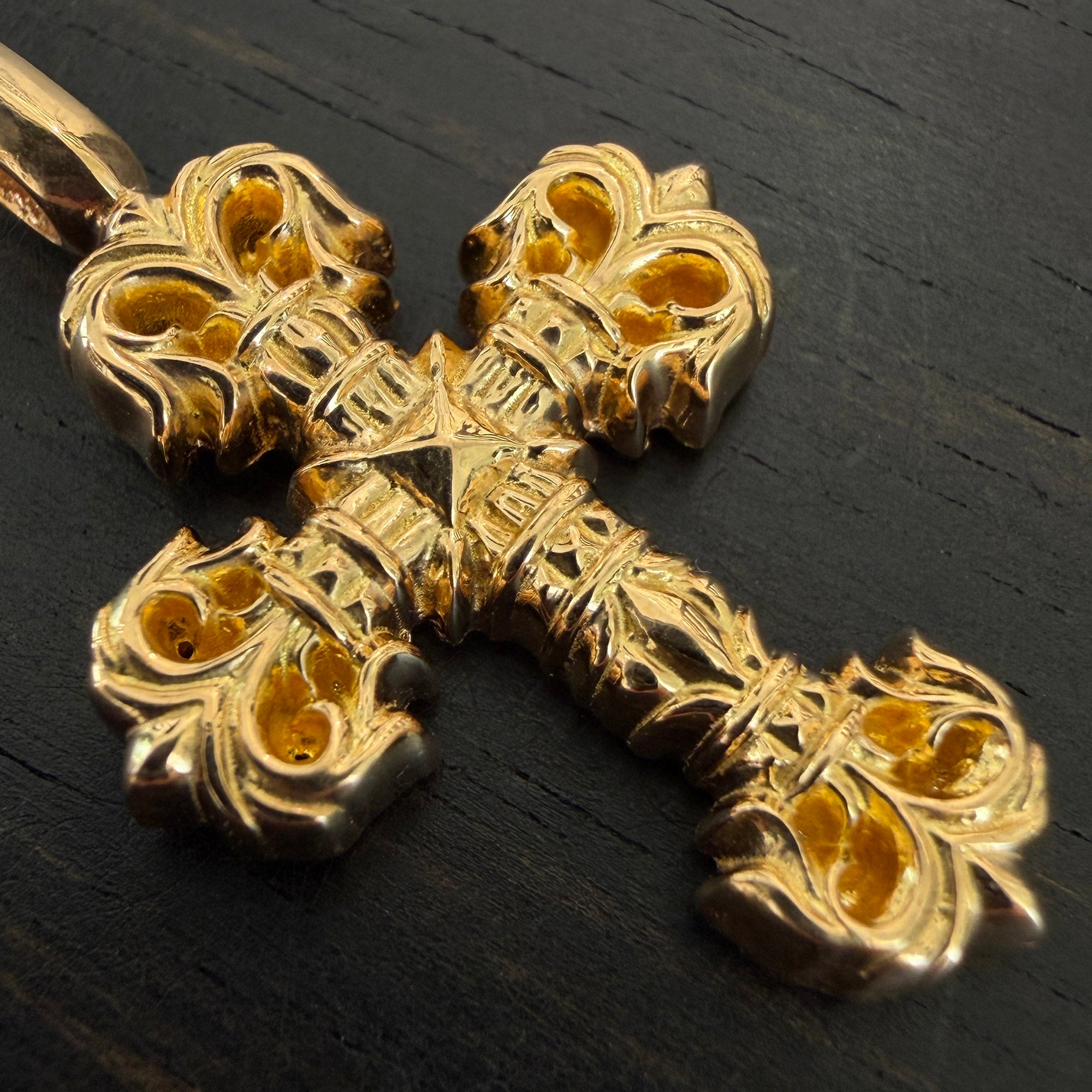 CHROME HEARTS 22K Tiny Filigree Cross Pendent Top クロムハーツ 22K タイニー フィリグリー ペンダント トップ