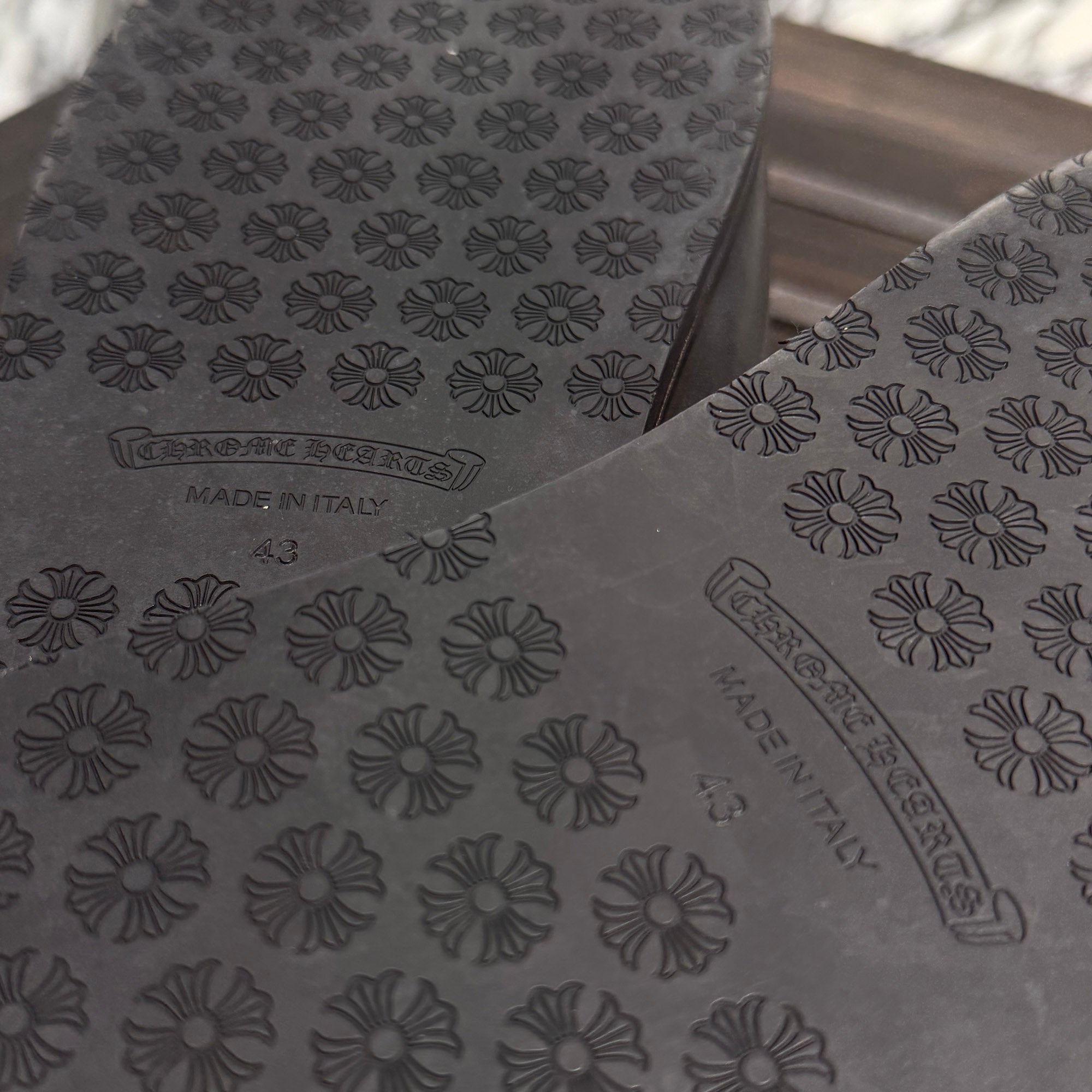 CHROME HEARTS Leather Cross Patch Sandals Size 43 (27.5cm～28.0cm) クロムハーツ レザークロスパッチ サンダル サイズ43 (27.5cm～28.0cm)