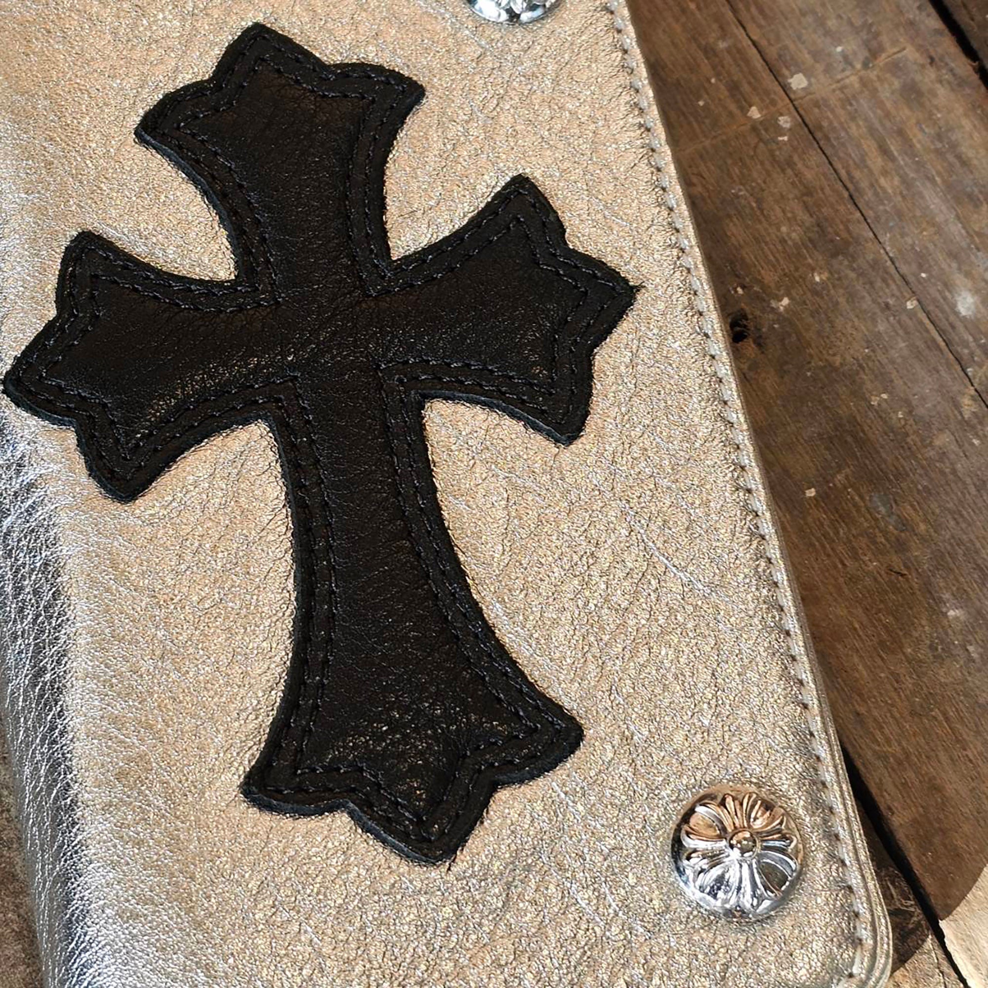 CHROME HEARTS 1 Zip Cross Patch Heavy Leather Wallet クロムハーツ 1ジップ クロスパッチ ヘビーレザーウォレット