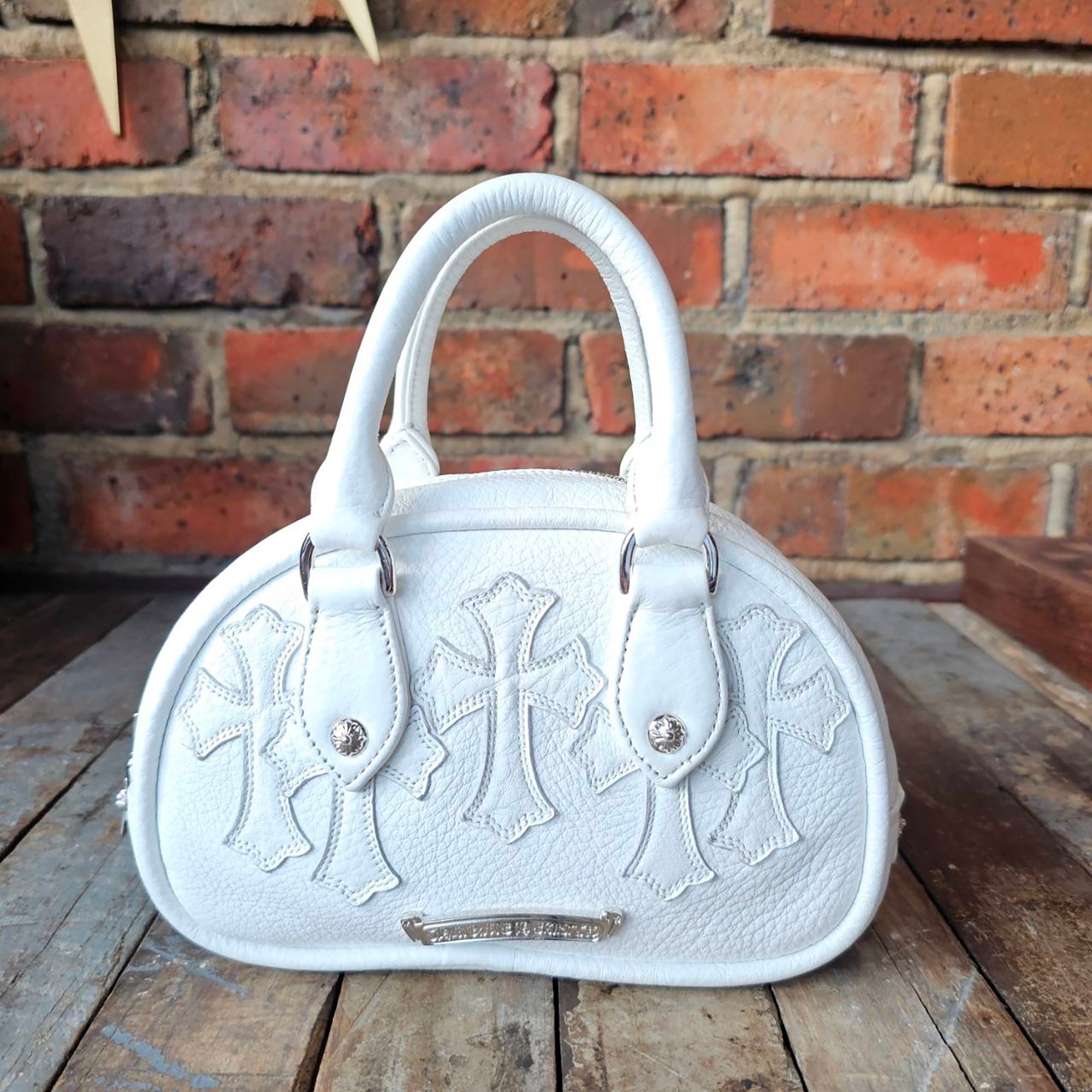 CHROME HEARTS Tiny GYM Cemetery Cross Patch Hand Bag クロムハーツ タイニー ジム セメタリークロスパッチ ハンドバッグ