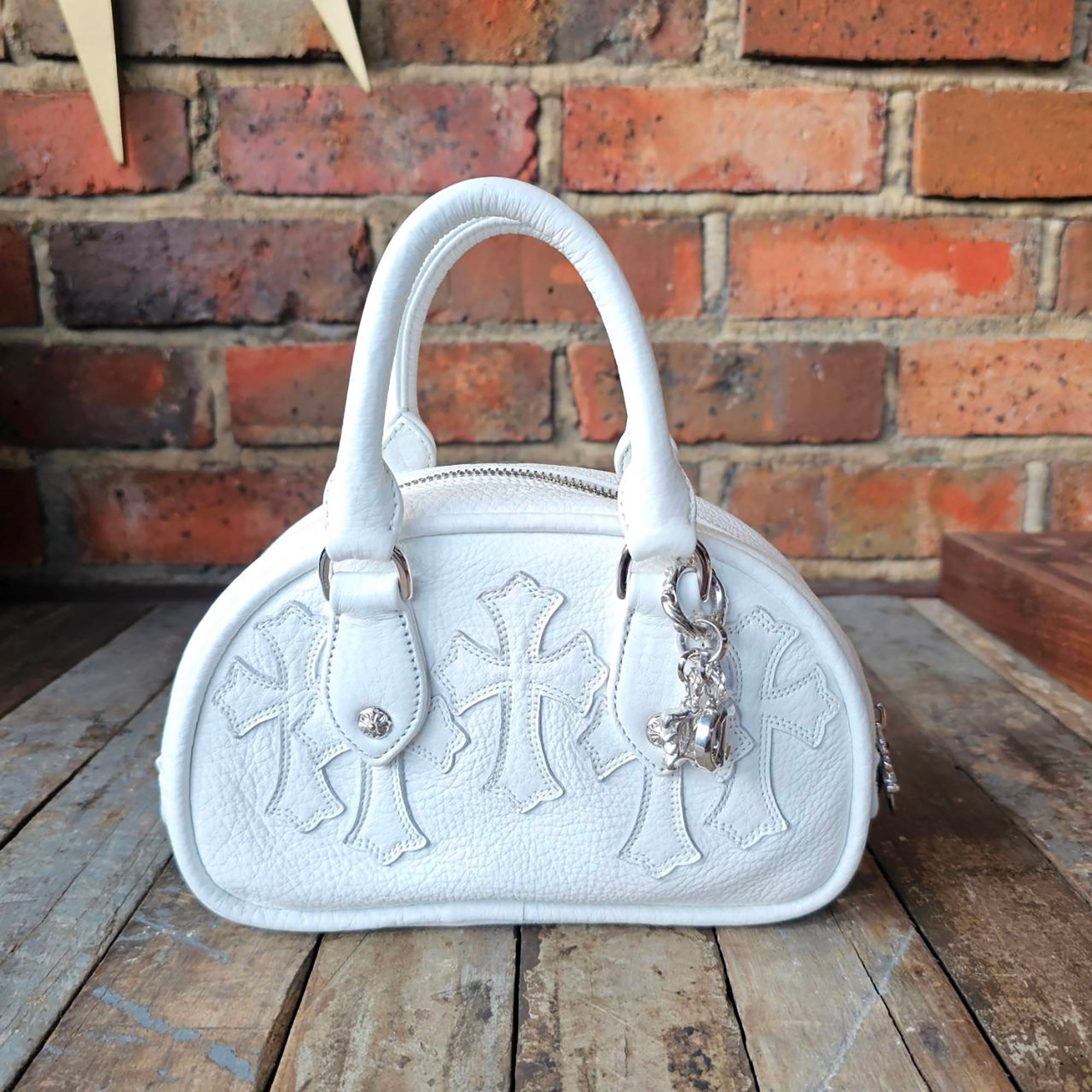CHROME HEARTS Tiny GYM Cemetery Cross Patch Hand Bag クロムハーツ タイニー ジム セメタリークロスパッチ ハンドバッグ