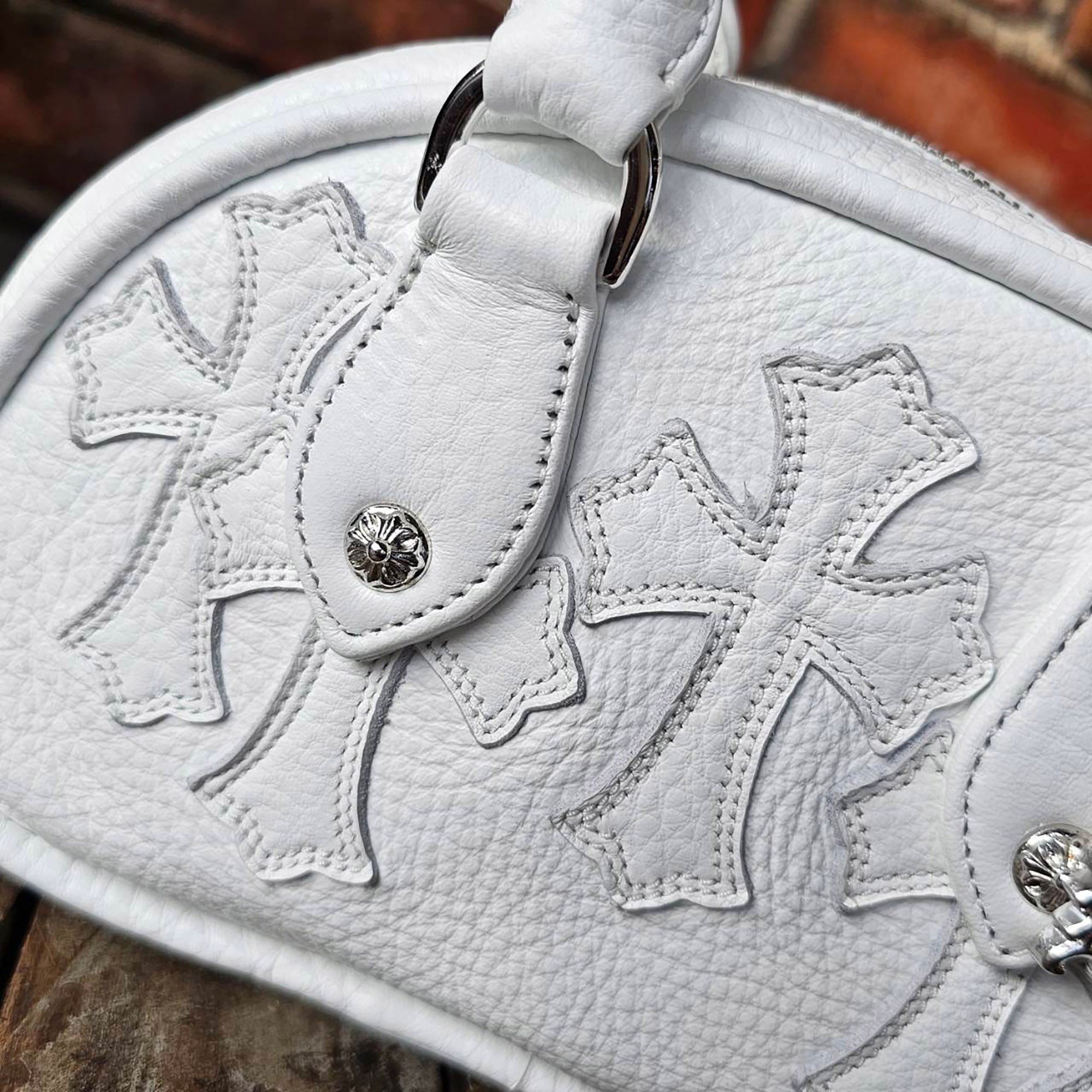 CHROME HEARTS Tiny GYM Cemetery Cross Patch Hand Bag クロムハーツ タイニー ジム セメタリークロスパッチ ハンドバッグ
