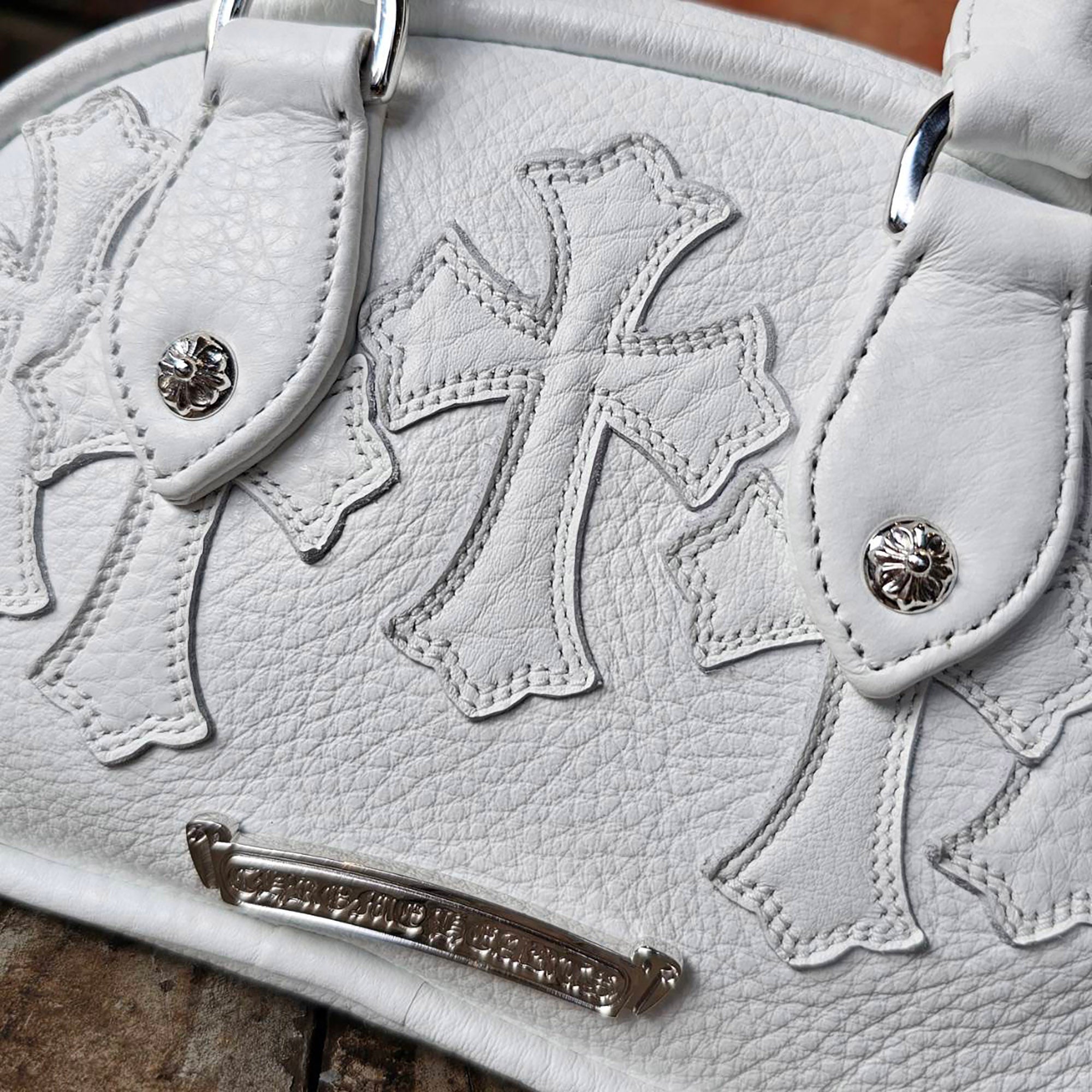 CHROME HEARTS Tiny GYM Cemetery Cross Patch Hand Bag クロムハーツ タイニー ジム セメタリークロスパッチ ハンドバッグ