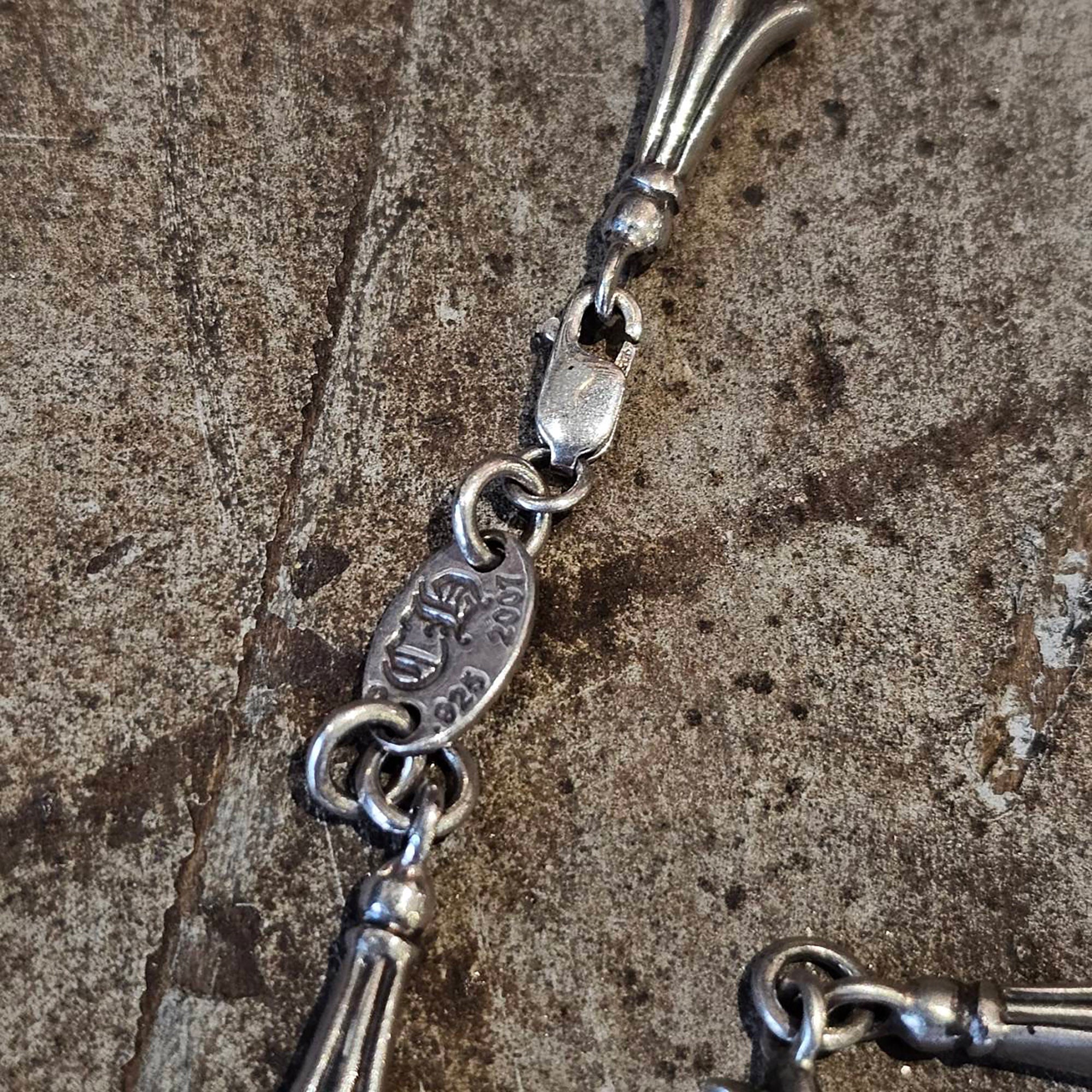 CHROME HEARTS Mini Cross Tail Link Necklace 16 Link クロムハーツ ミニクロステイルリンクネックレス 16リンク サイズ15インチ