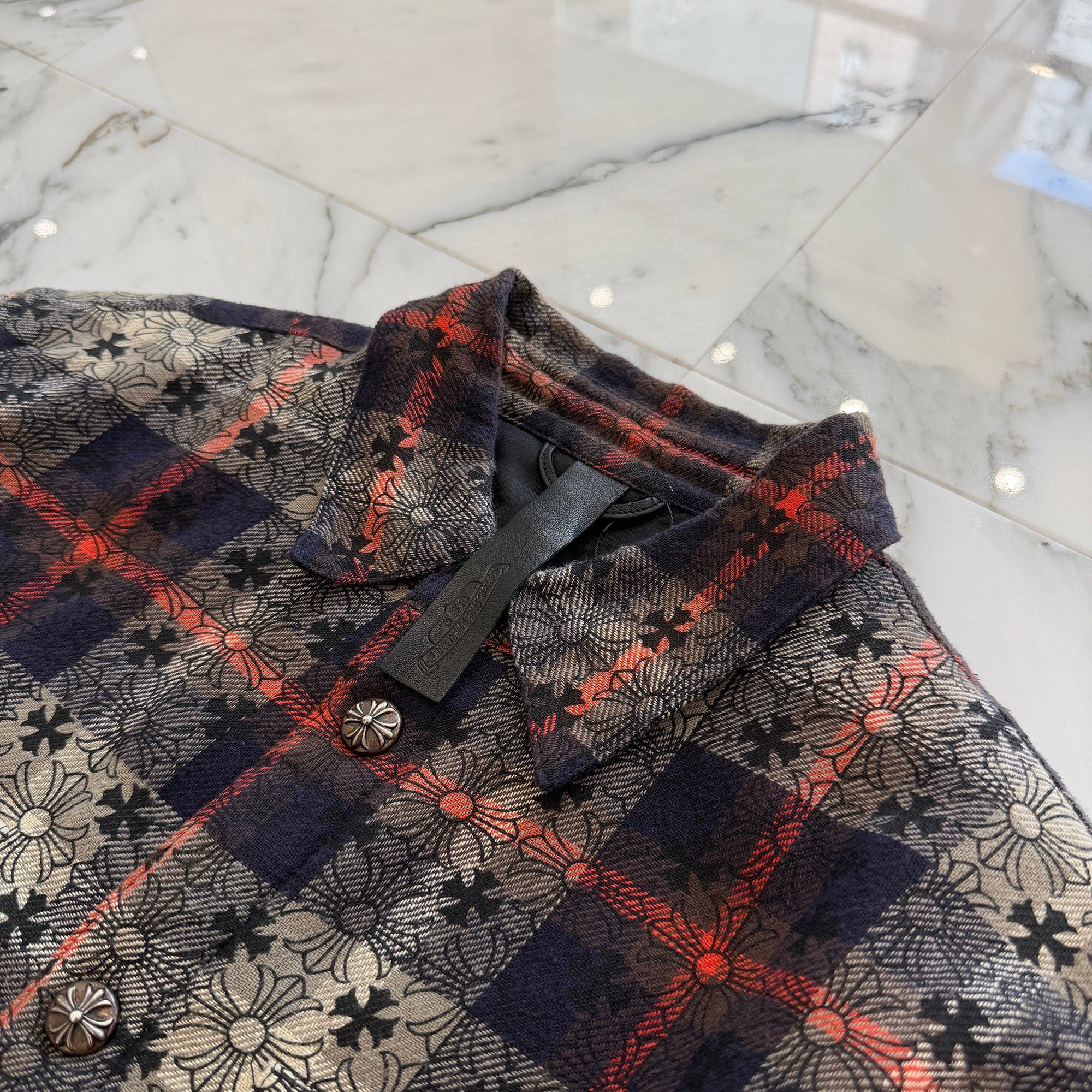 CHROME HEARTS Y NOT WORK DOG Loose Ends Check Shirt Jacket Size L クロムハーツ ワイノット ワークドッグ ルーズエンド チェックシャツジャケット サイズL