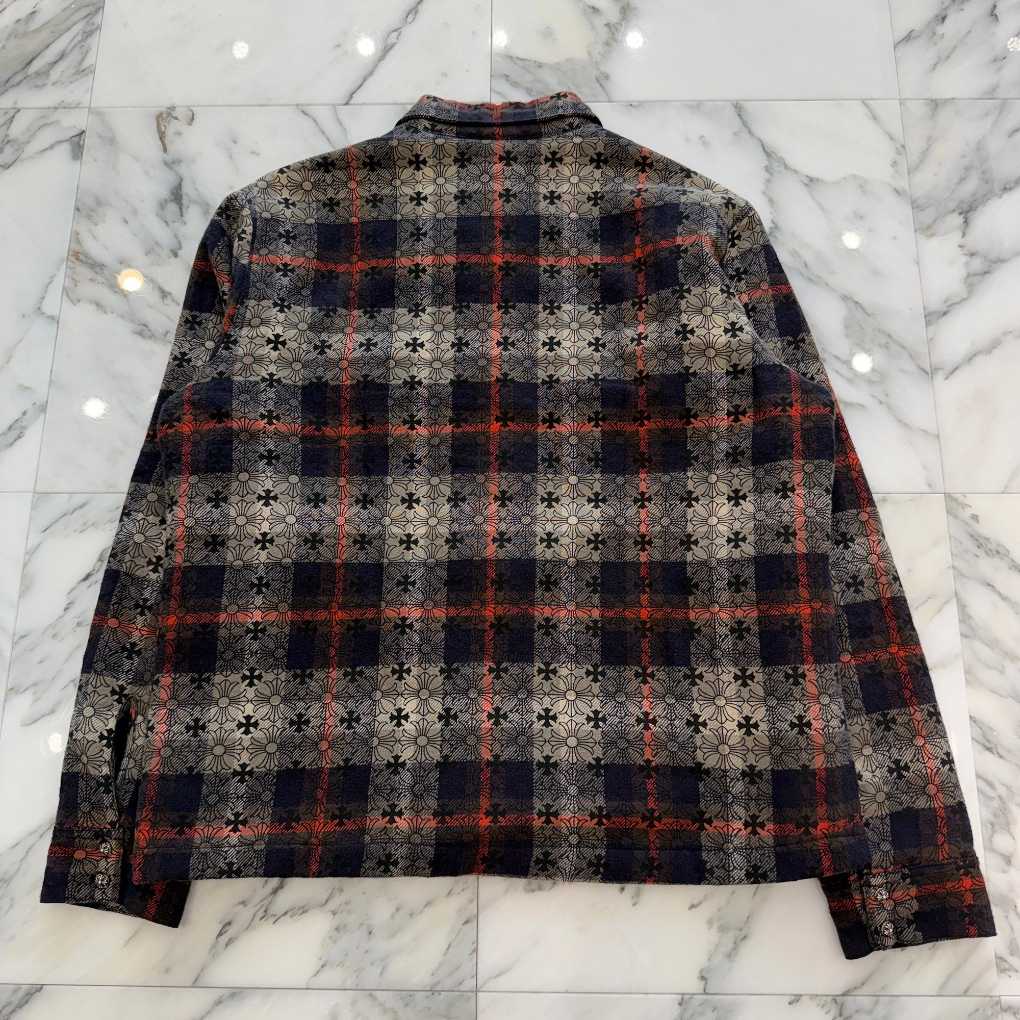 CHROME HEARTS Y NOT WORK DOG Loose Ends Check Shirt Jacket Size L クロムハーツ ワイノット ワークドッグ ルーズエンド チェックシャツジャケット サイズL