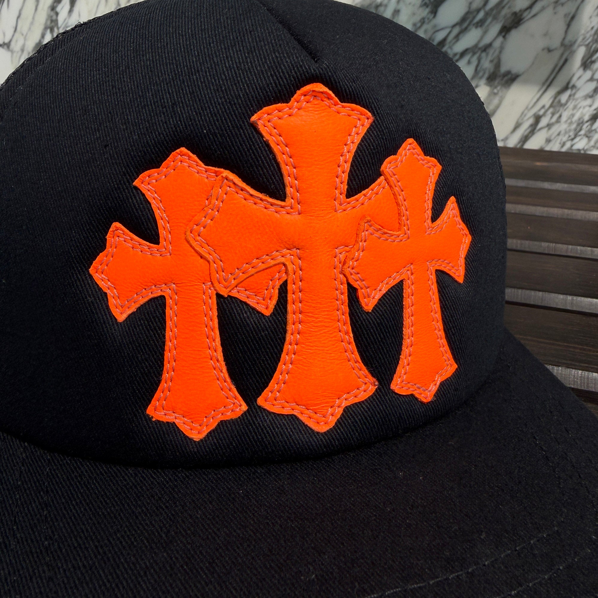 CHROME HEARTS Triple Cross Patch Trucker Cap Size ONE SIZE (51-61) クロムハーツ トリプルクロスパッチ トラッカーキャップ サイズONE SIZE (51-61)