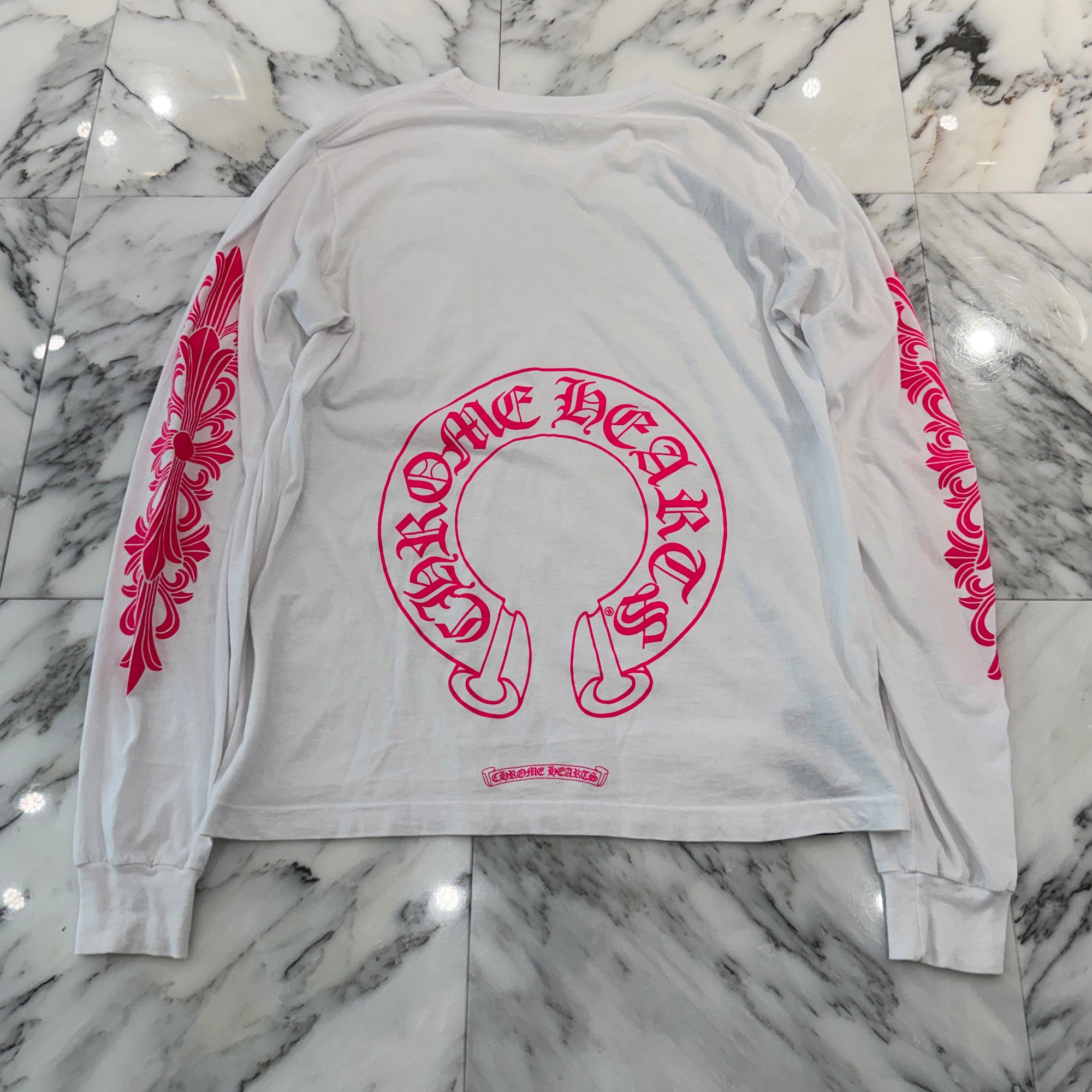 CHROME HEARTS 2025SS Floral Cross Horseshoe Long Sleeve Tee Size L クロムハーツ フローラルクロス ホースシュー ロングスリーブTシャツ サイズL